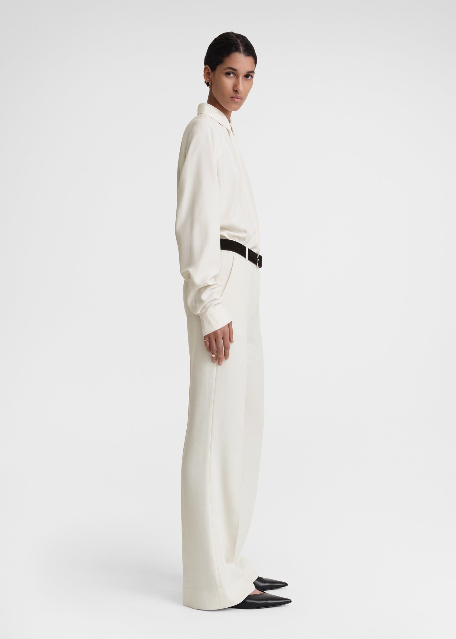 Flared evening trousers macadamia - 4