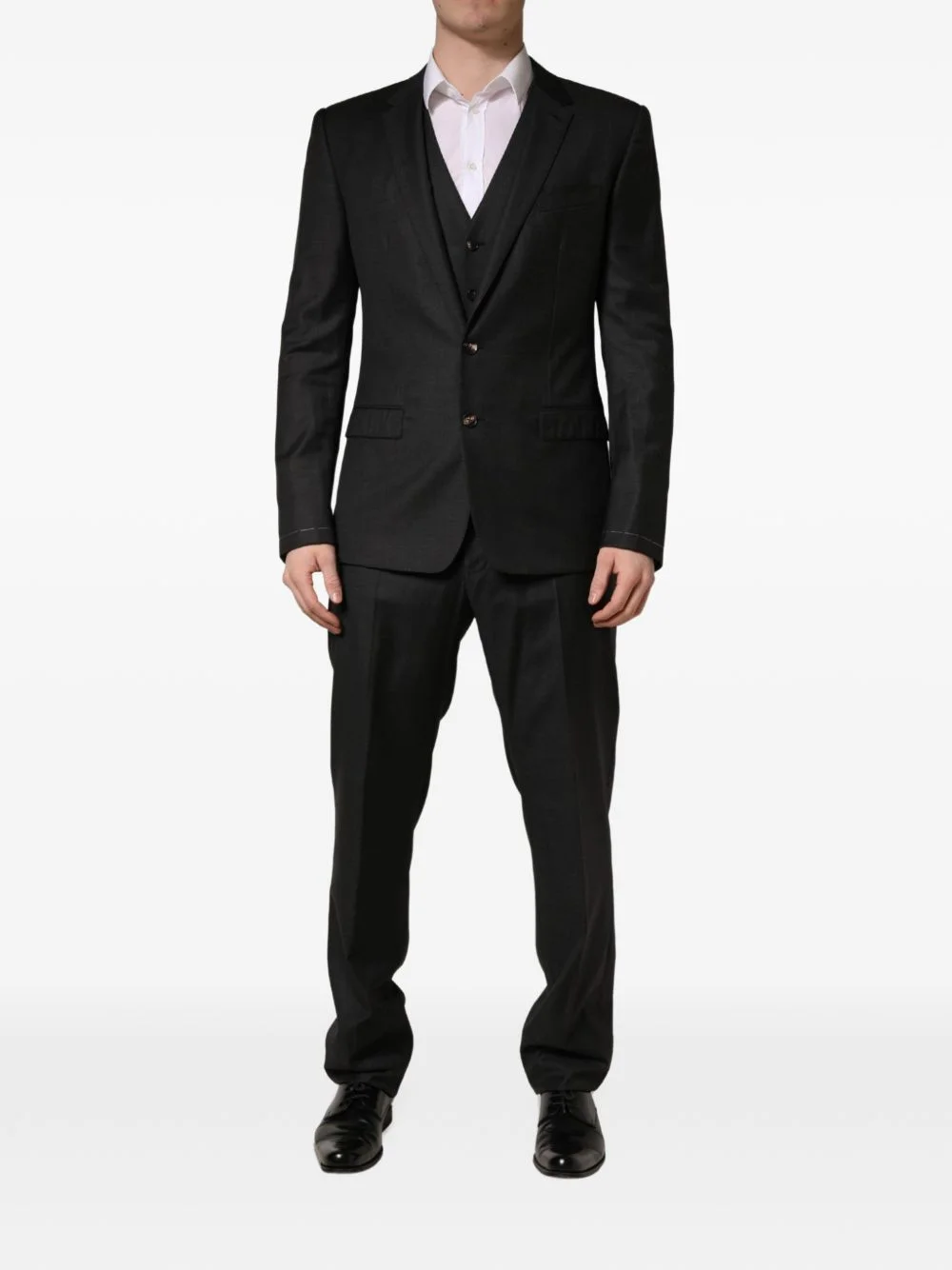 slim-fit three-piece suit - 1