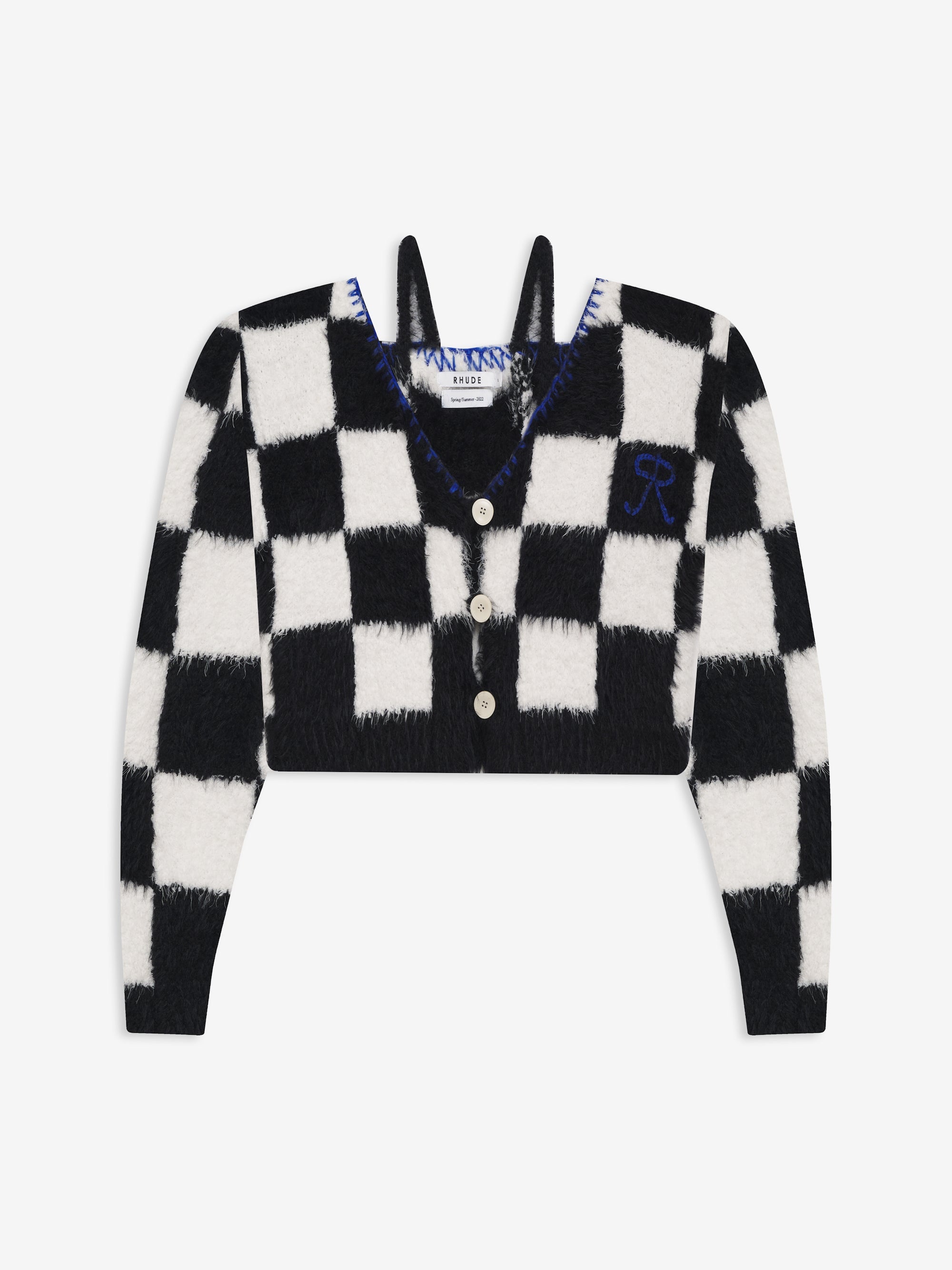 Rhude CHECKERED KNIT CARDIGAN | REVERSIBLE