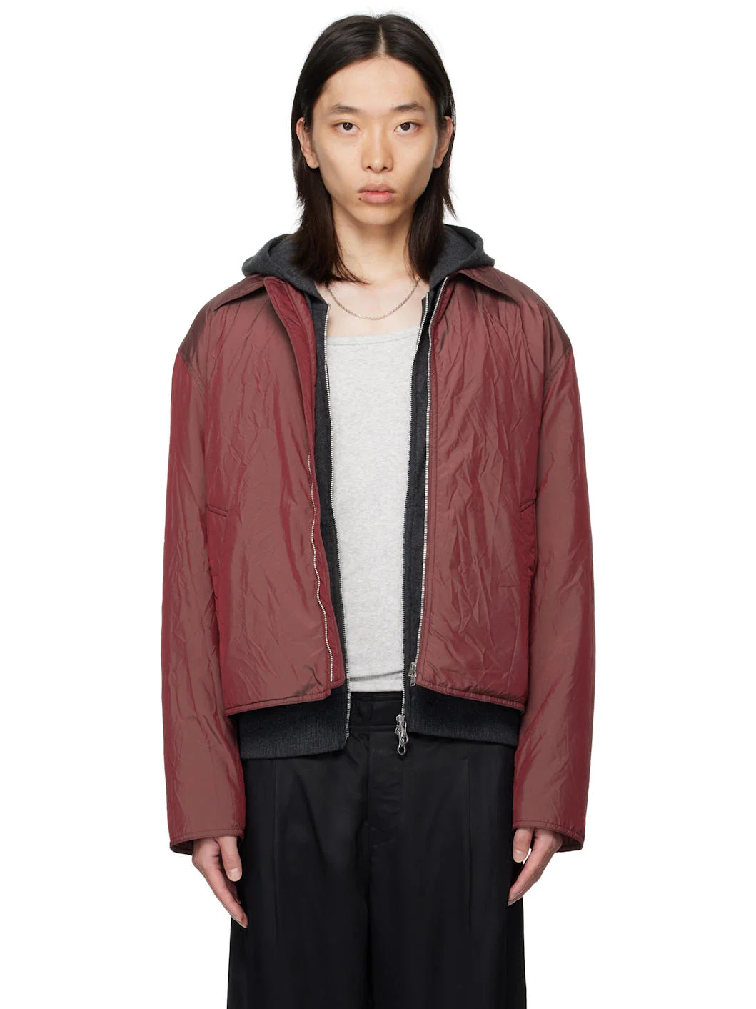 Burgundy Slight Jacket - 1