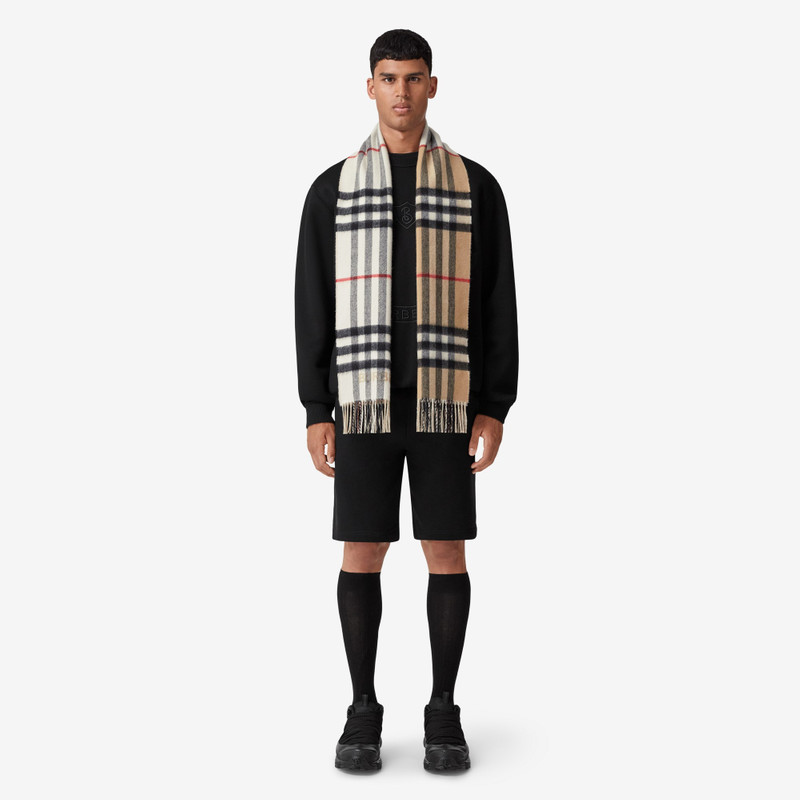 Contrast Check Cashmere Scarf 4
