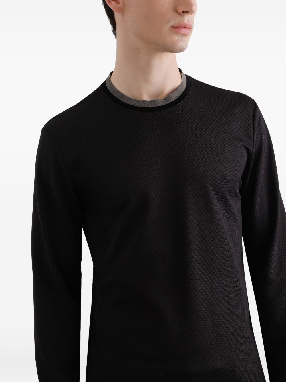 contrast-trim long-sleeve T-shirt - 5