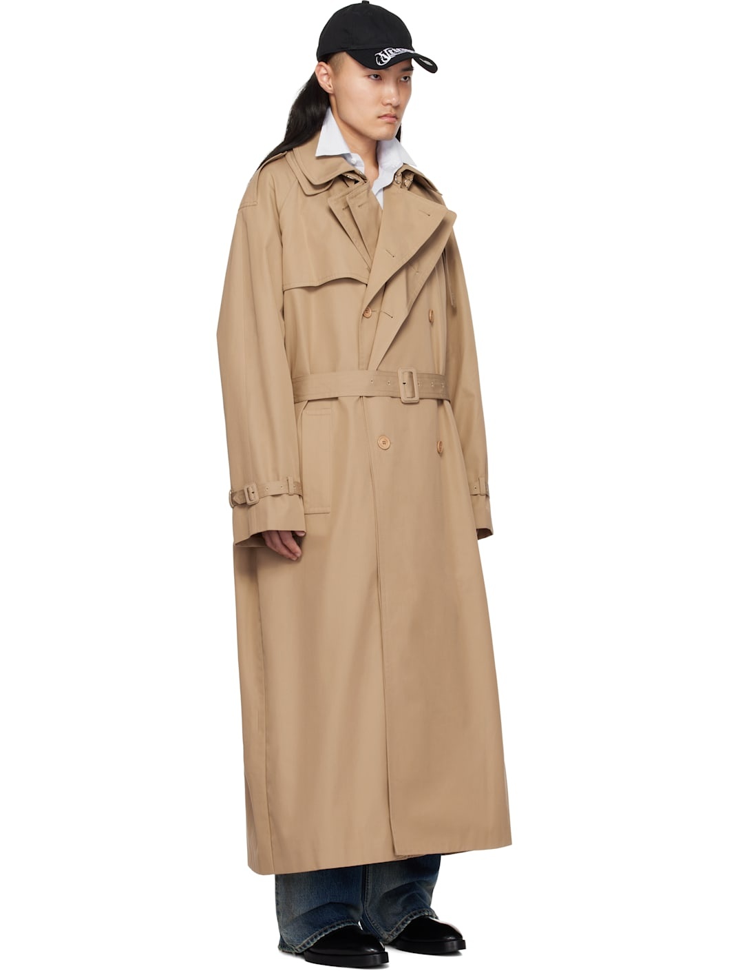 Beige Runway Double Trench Coat - 2