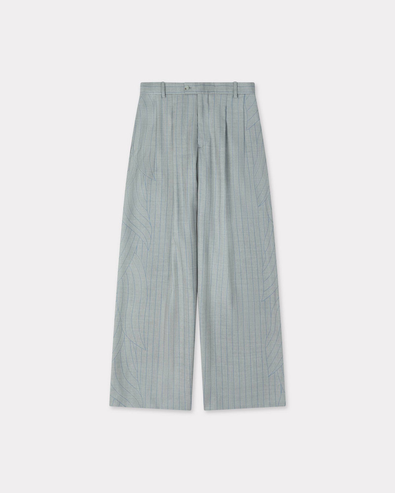 'KENZO Leaf Stripe' straight tailored pants in virgin wool jacquard 1