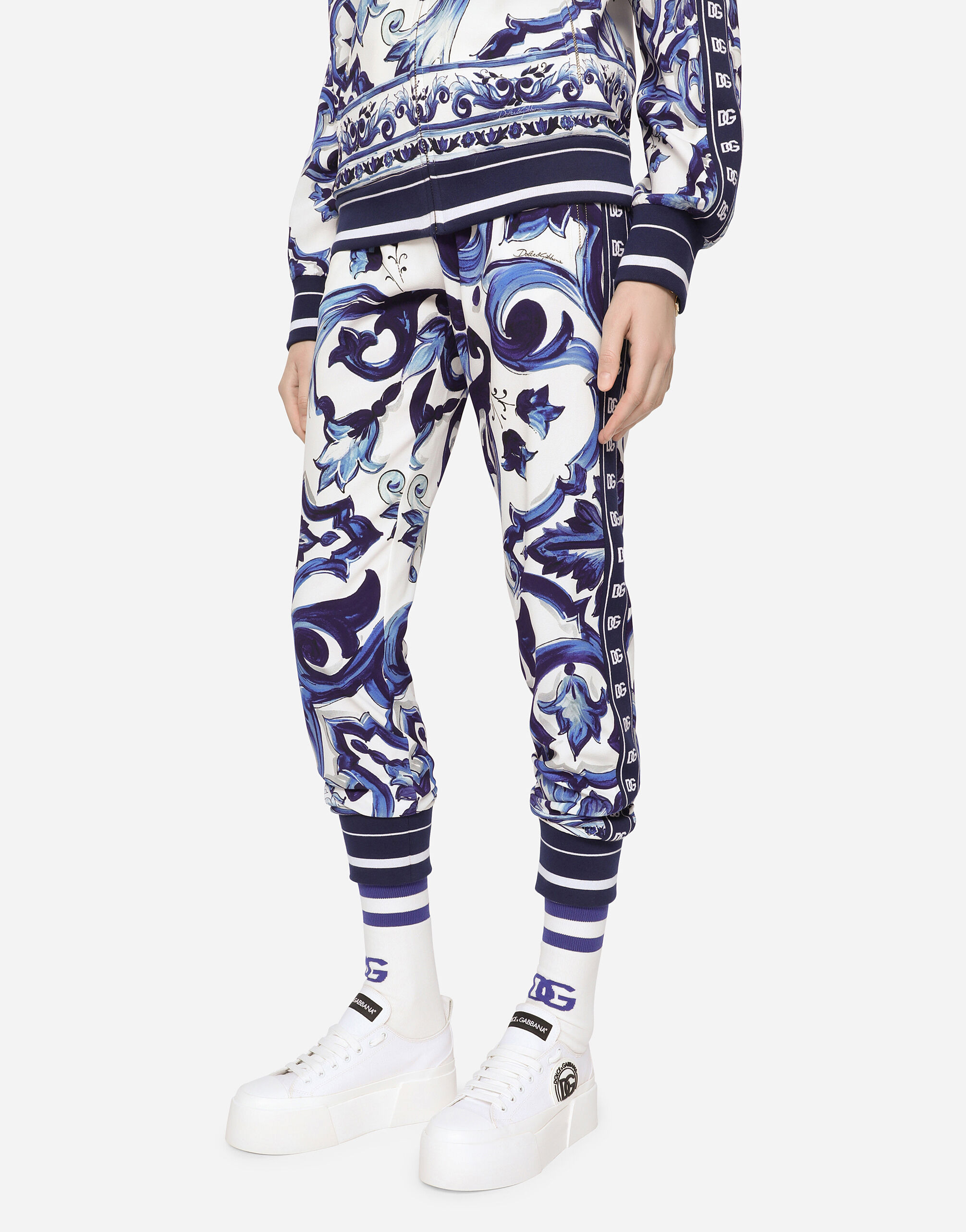 Majolica-print cady jogging pants - 4