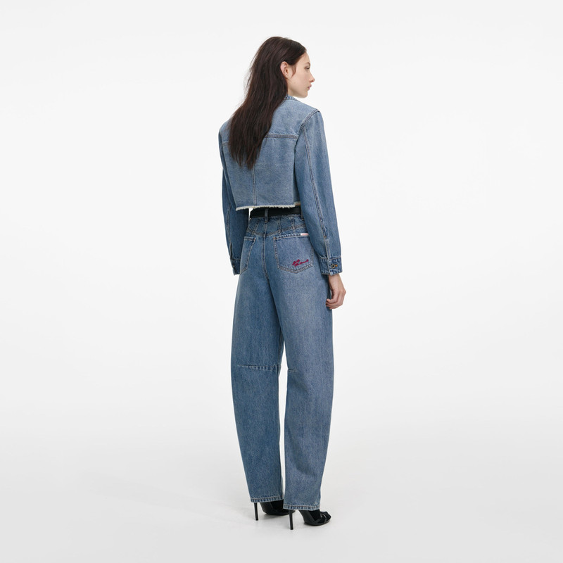 self-portrait Cropped Denim Shirt outlook