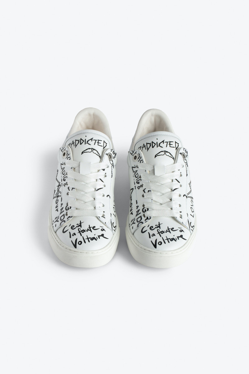 Zadig & Voltaire ZV1747 La Flash Low-Top Graffiti Sneakers outlook