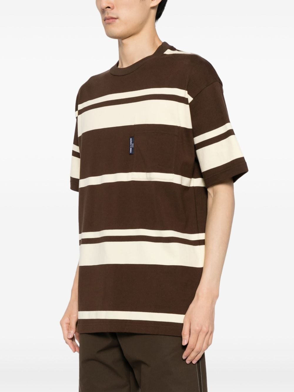 stripe cotton T-shirt - 3