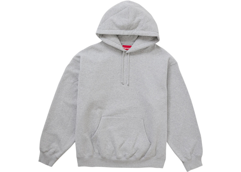 Supreme Supreme Satin Applique Hooded Sweatshirt FW24 Heather Grey outlook