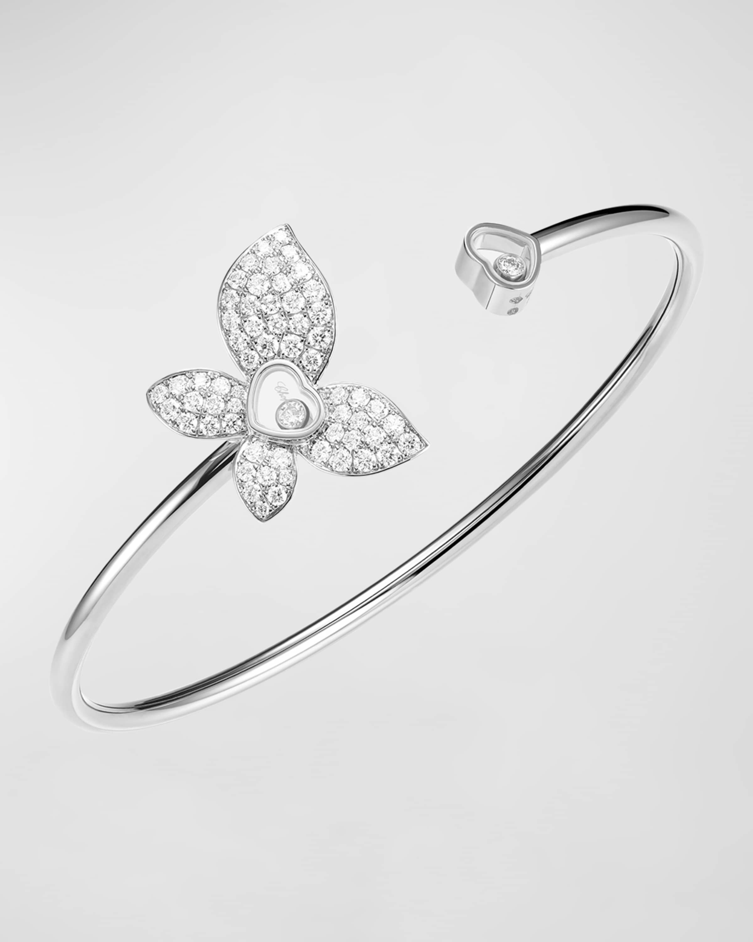 Happy Butterfly 18K White Gold Diamond Bracelet - 1