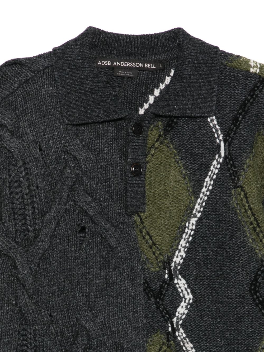 cable-knit polo shirt - 3