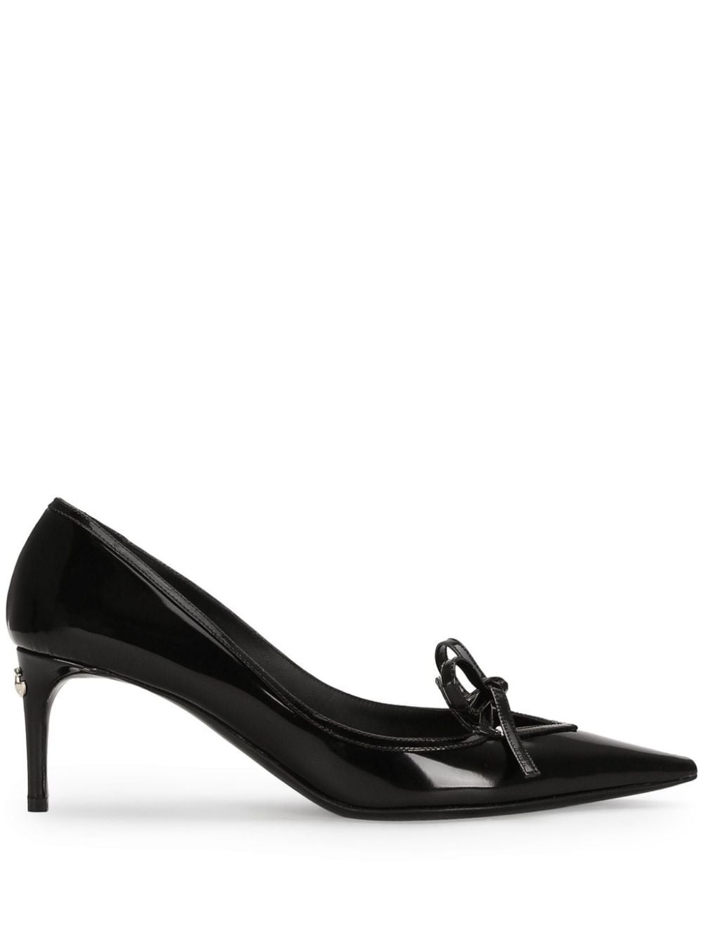 ribbon-tie leather pumps - 1