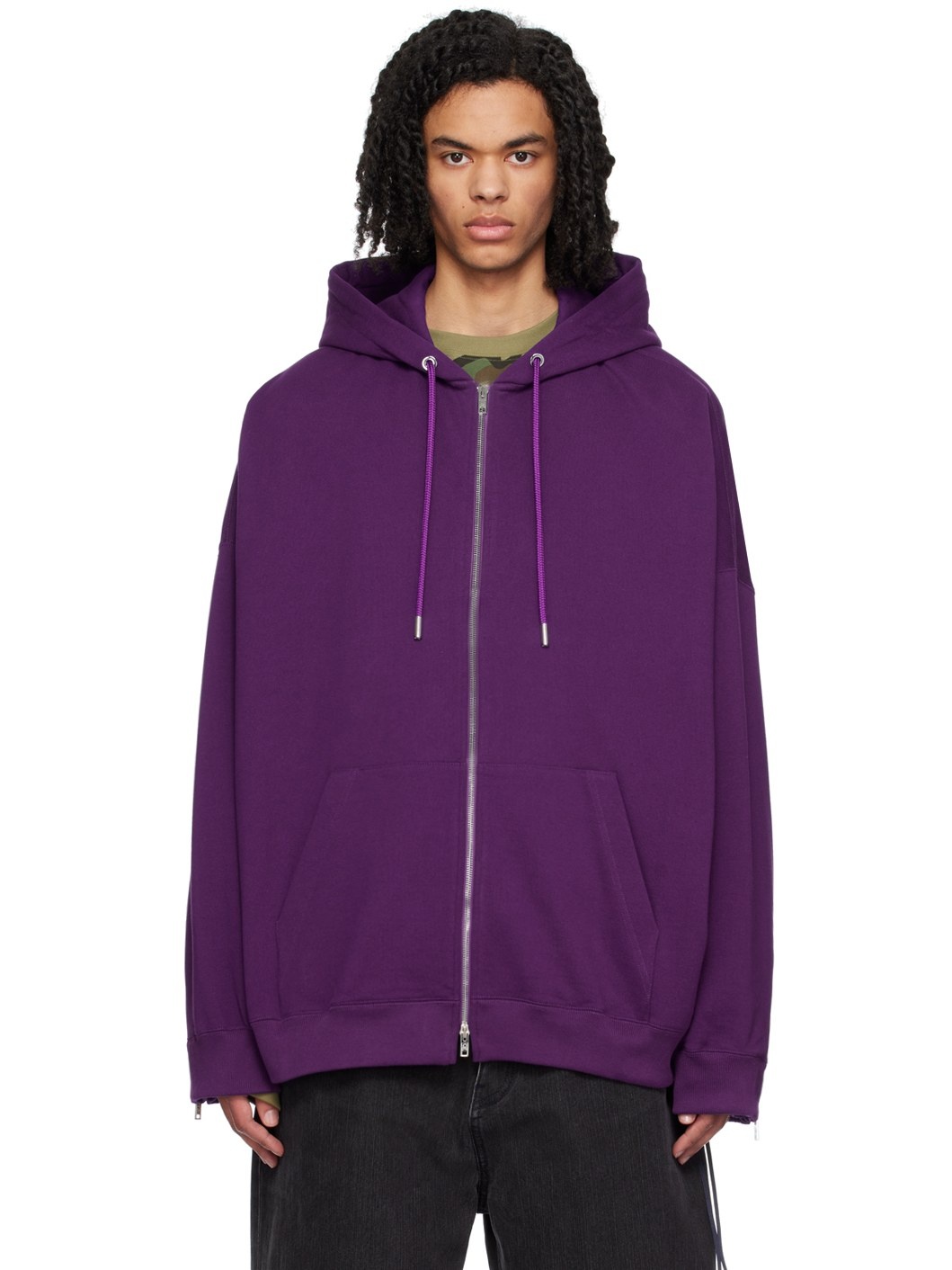 Purple Embroiderish Hoodie - 1