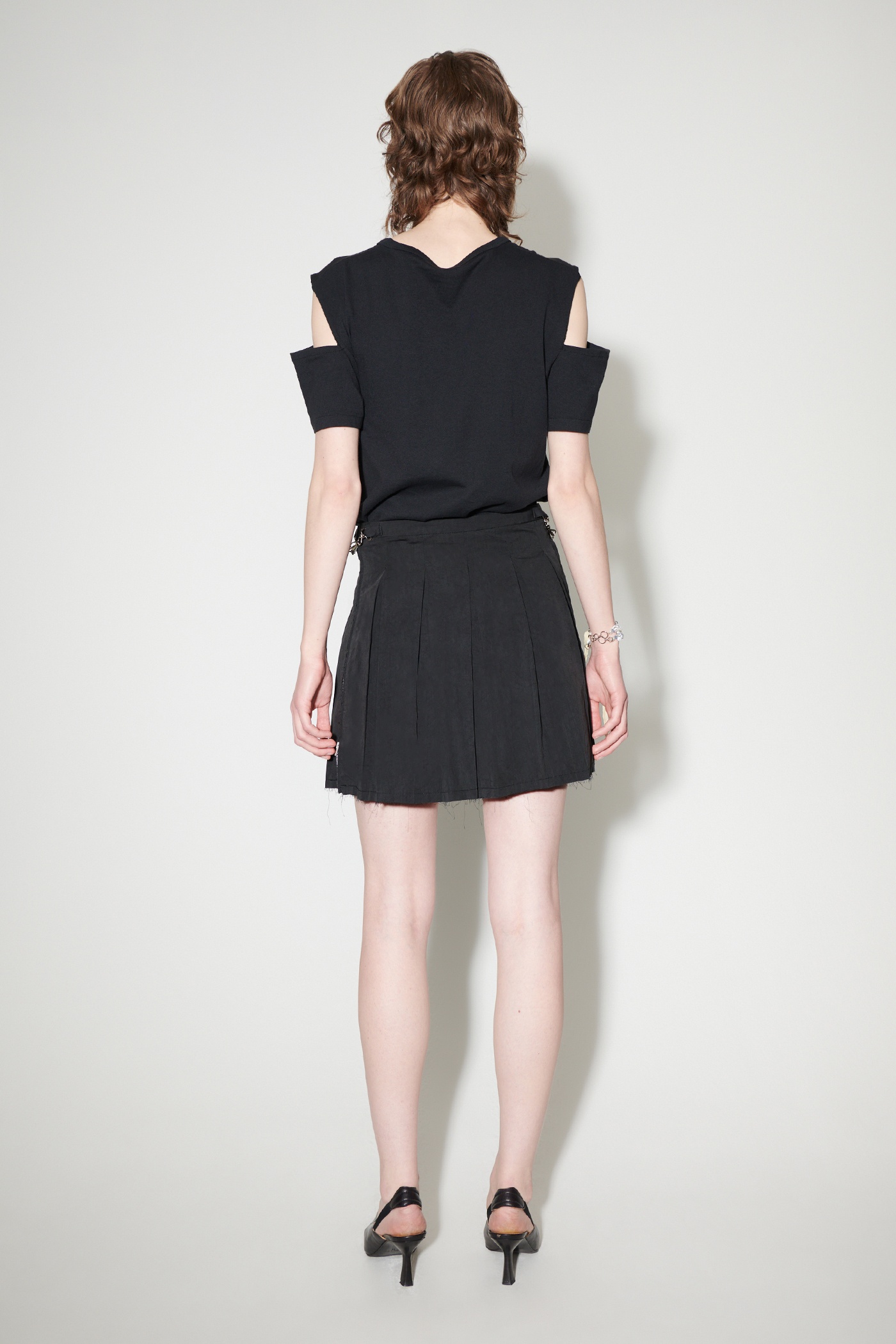 Object Skirt Black Peached Cupro Poplin - 5
