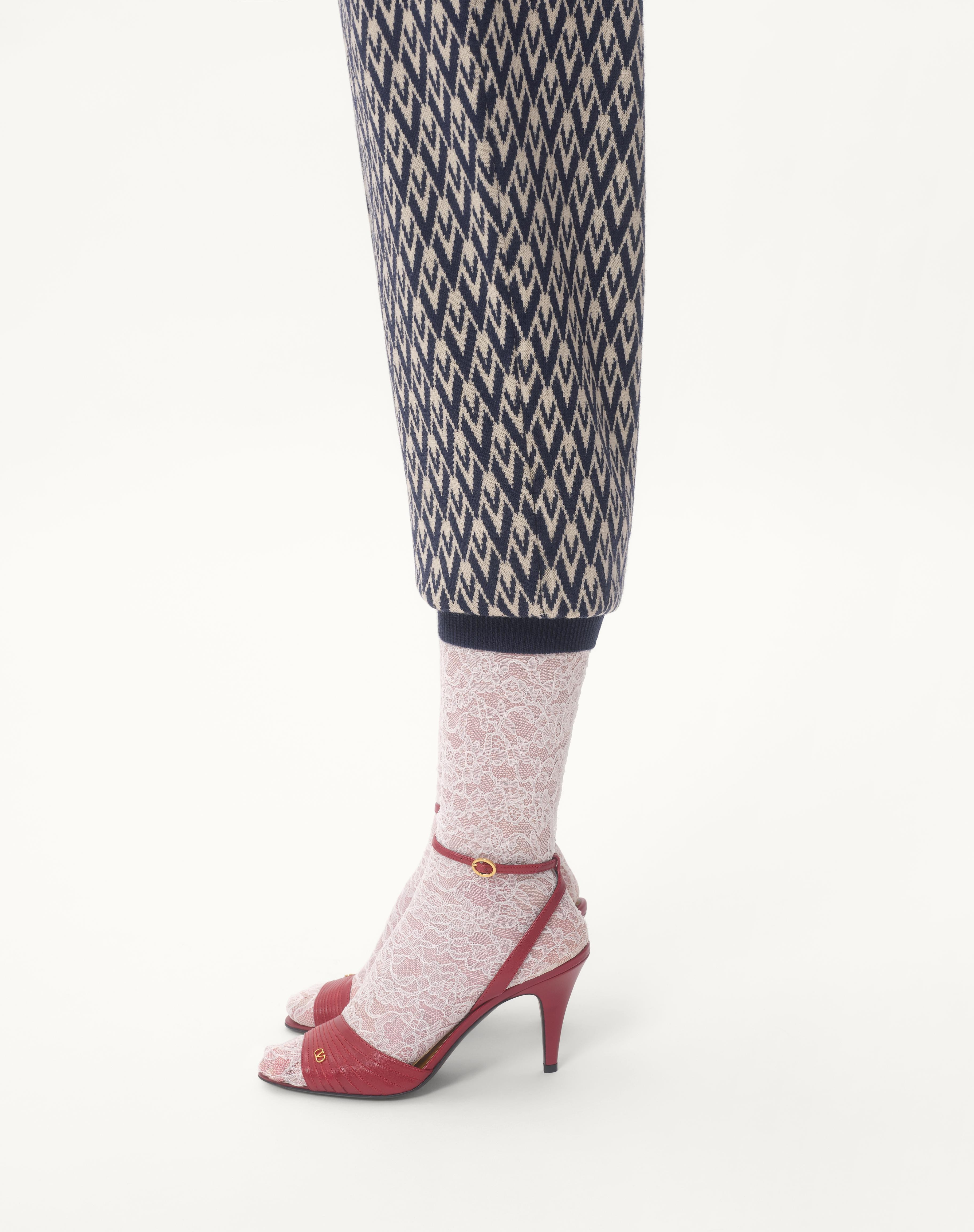 TOUTE LA V JACQUARD WOOL KNIT PANTS - 3