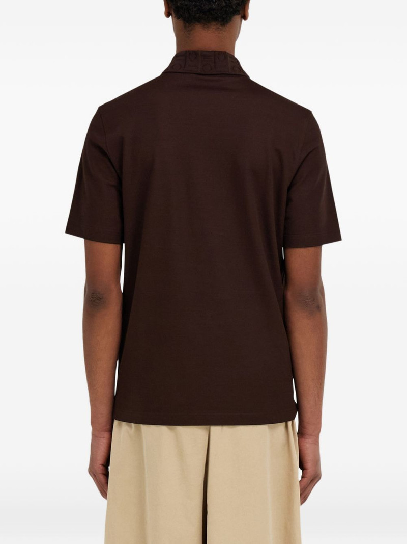 V-neck polo with jacquard pocket detail 4