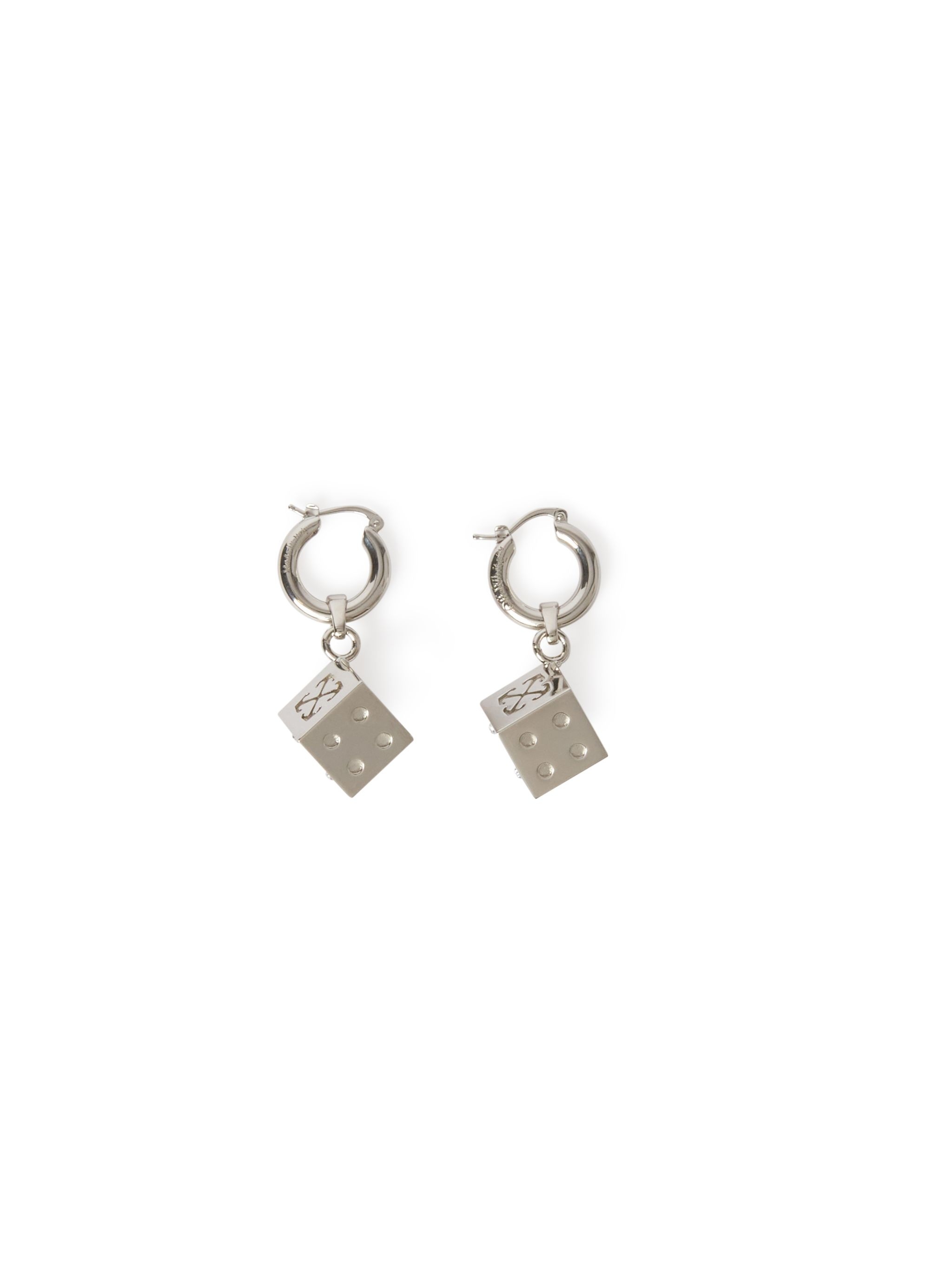 Silver Dice Pendant Earrings - 1