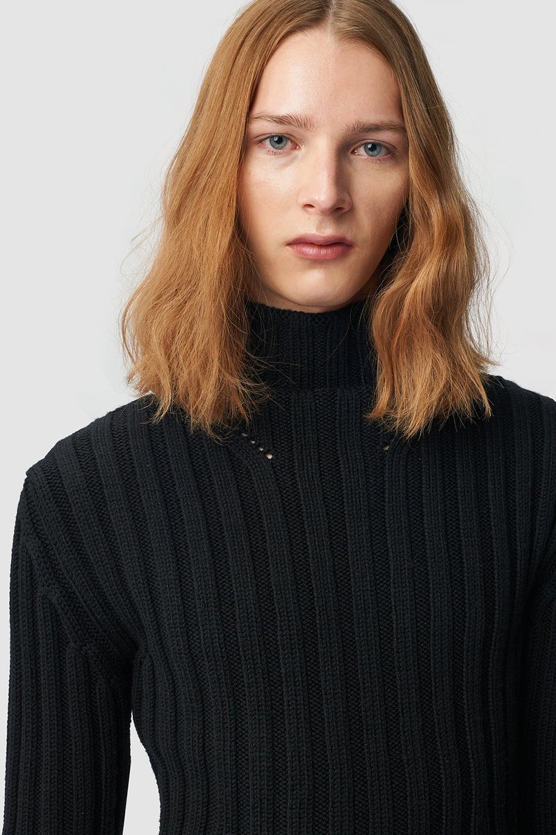 Warre Cropped Rib Darted High Neck Sweater 5