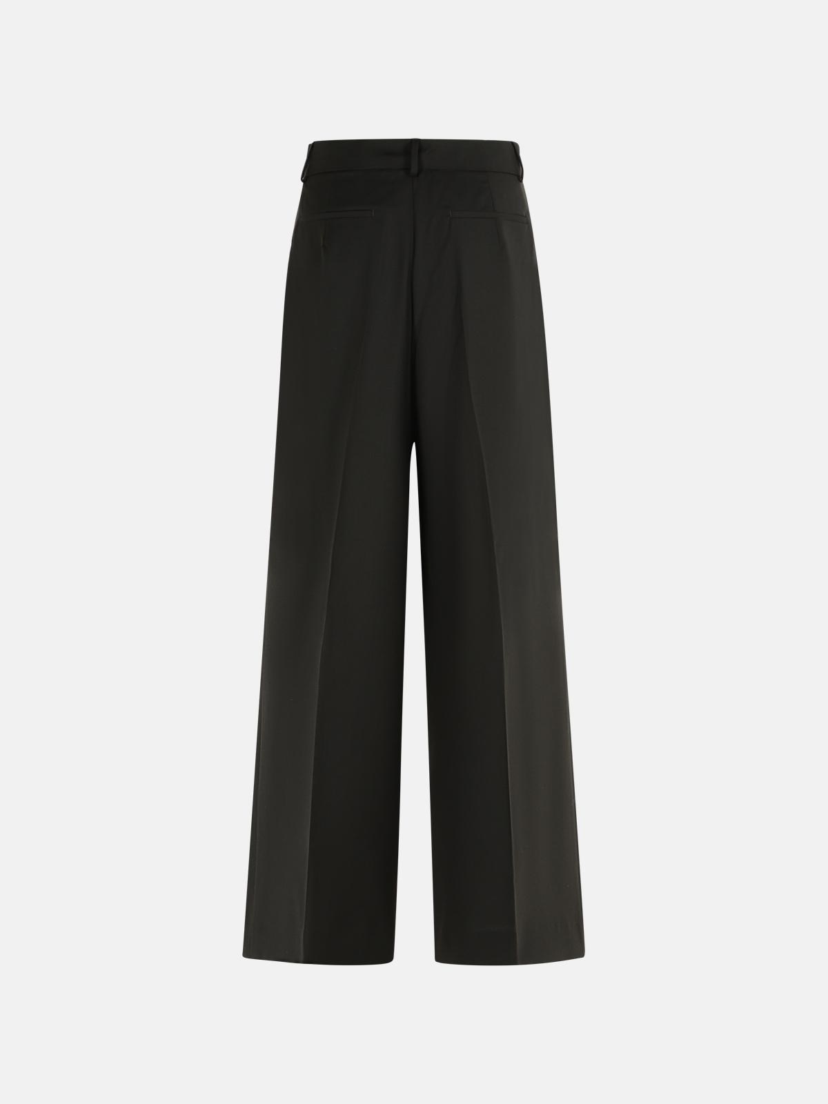 'VELA' DARK BROWN VIRGIN WOOL PANTS - 3