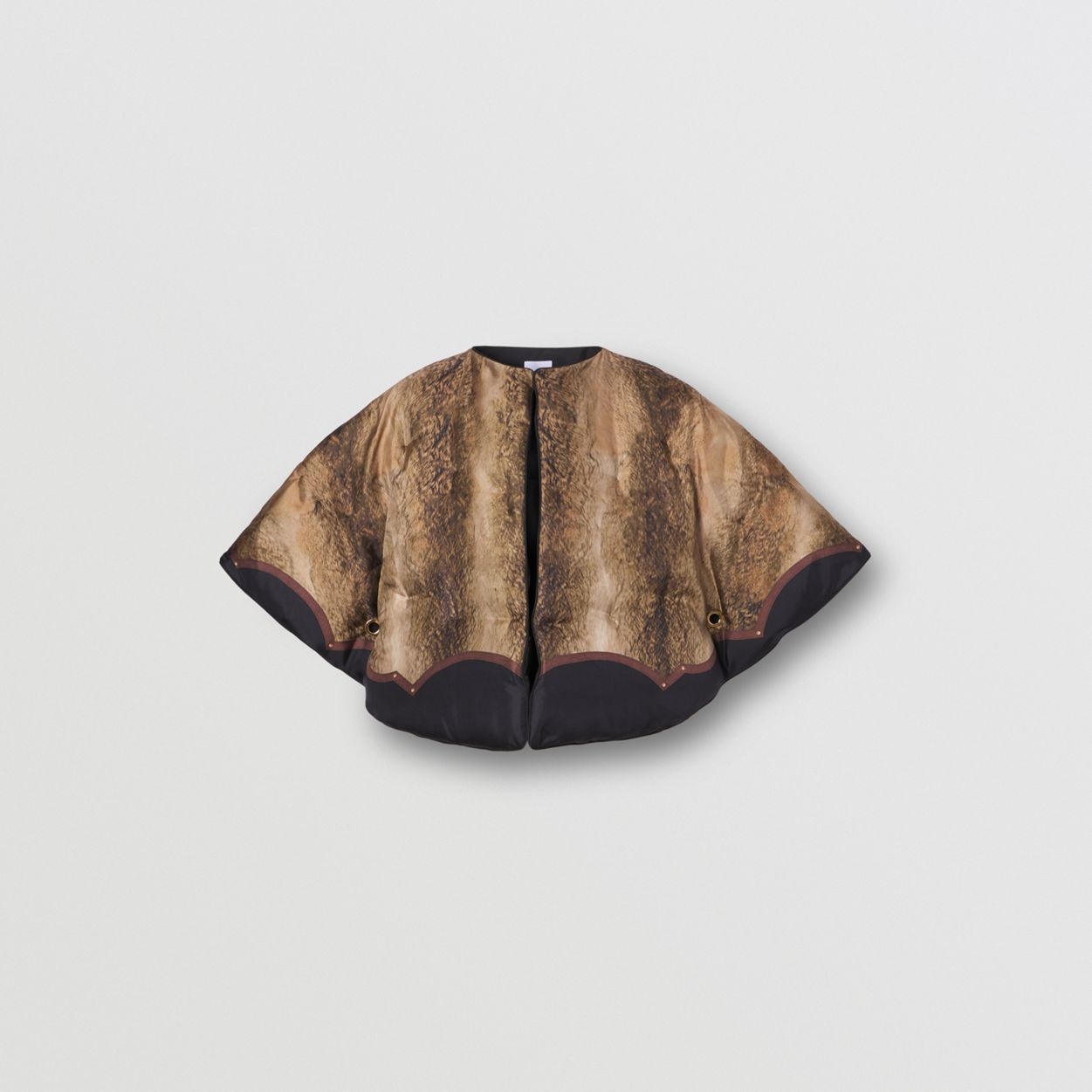 Animal Print Padded Silk Cape - 1