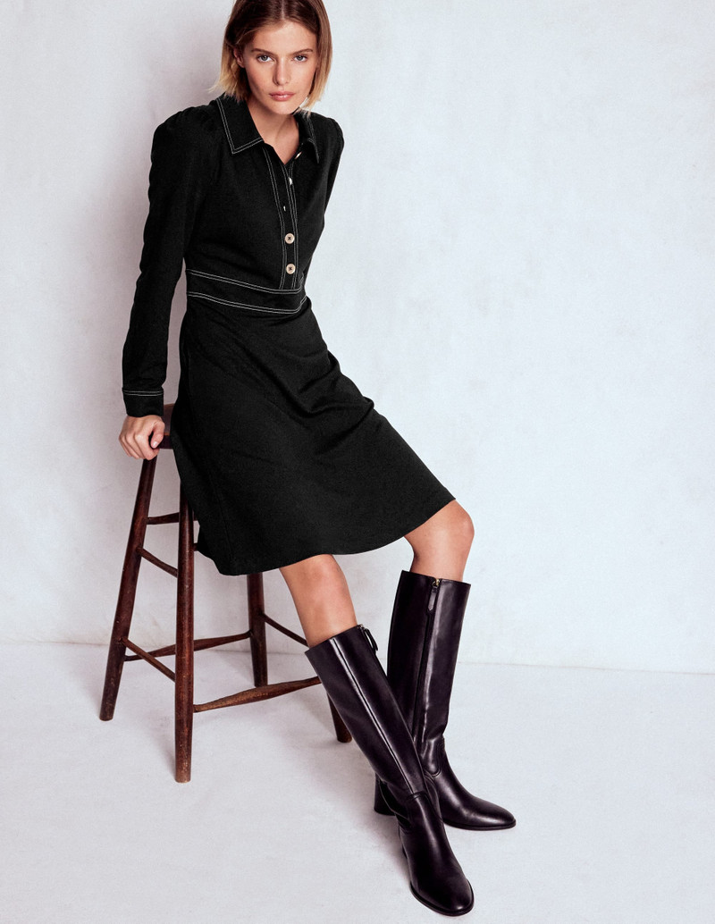 Nicolette Long Sleeve Dress-Black 3