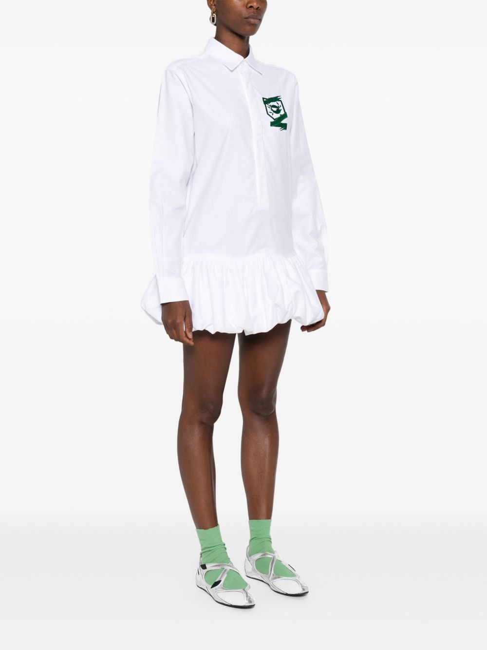 embroidered-logo dress - 3