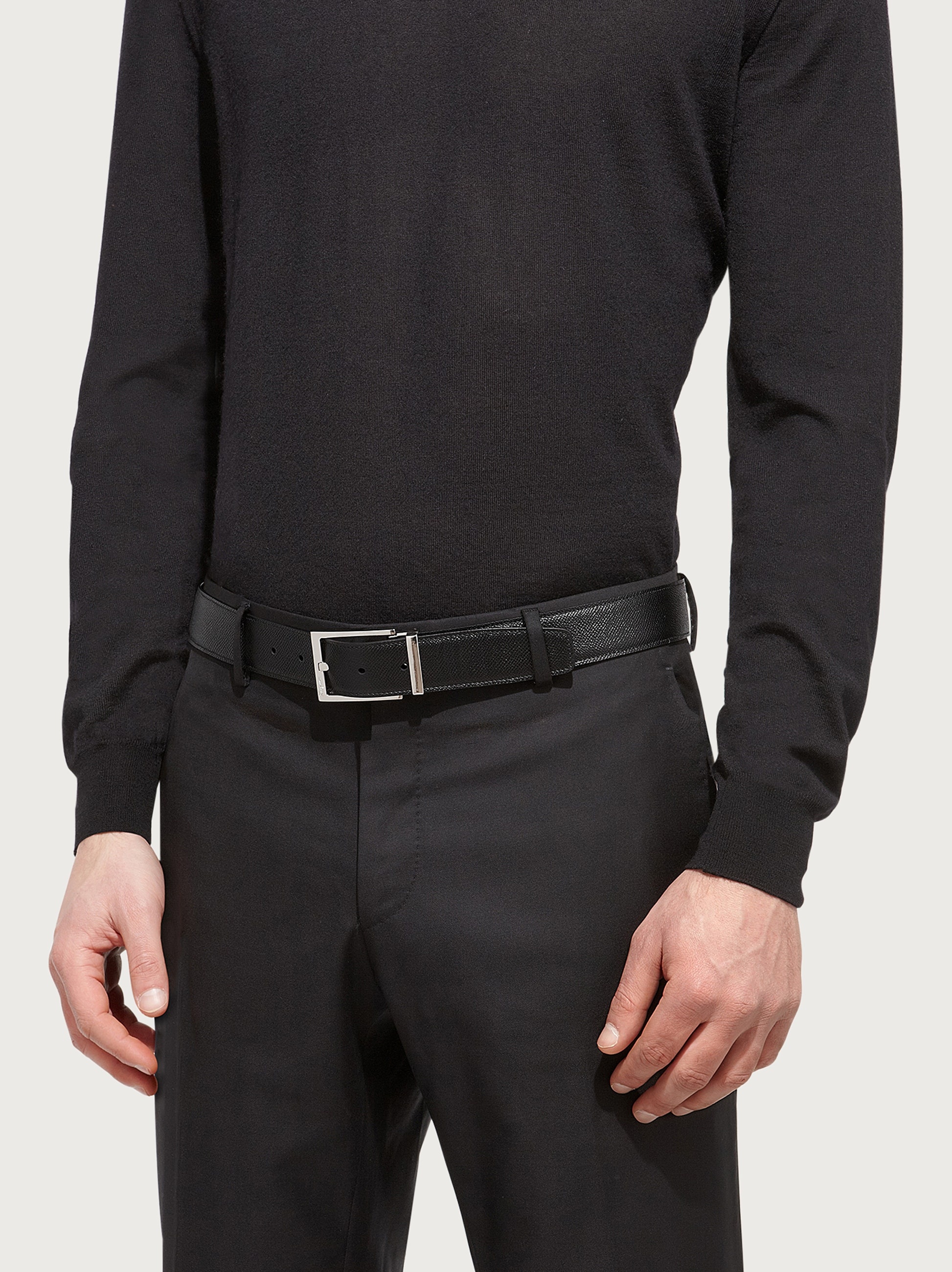 Reversible and adjustable belt with rectangular buckle - 4