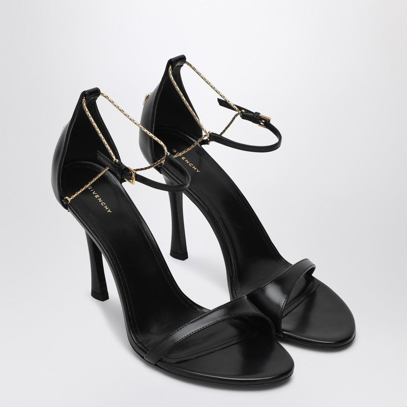 4G LIQUID 95 SANDALS IN BLACK LEATHER - 1