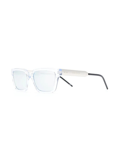 GUCCI transparent rectangle-frame sunglasses outlook