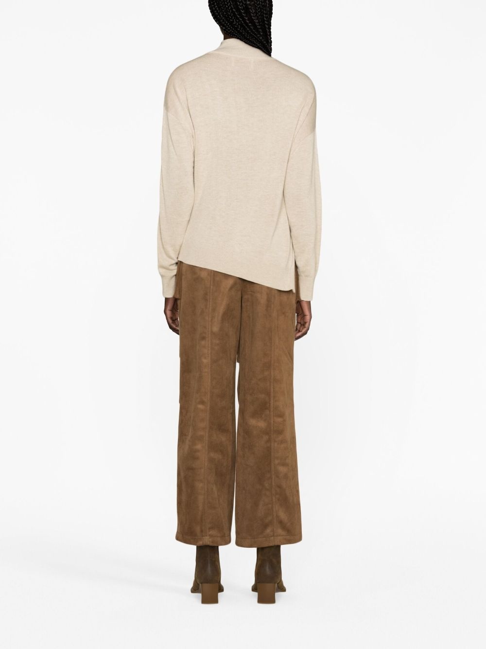 asymmetric roll-neck jumper - 4