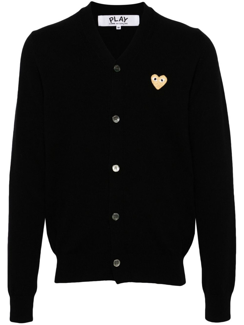 heart-patch wool cardigan 1