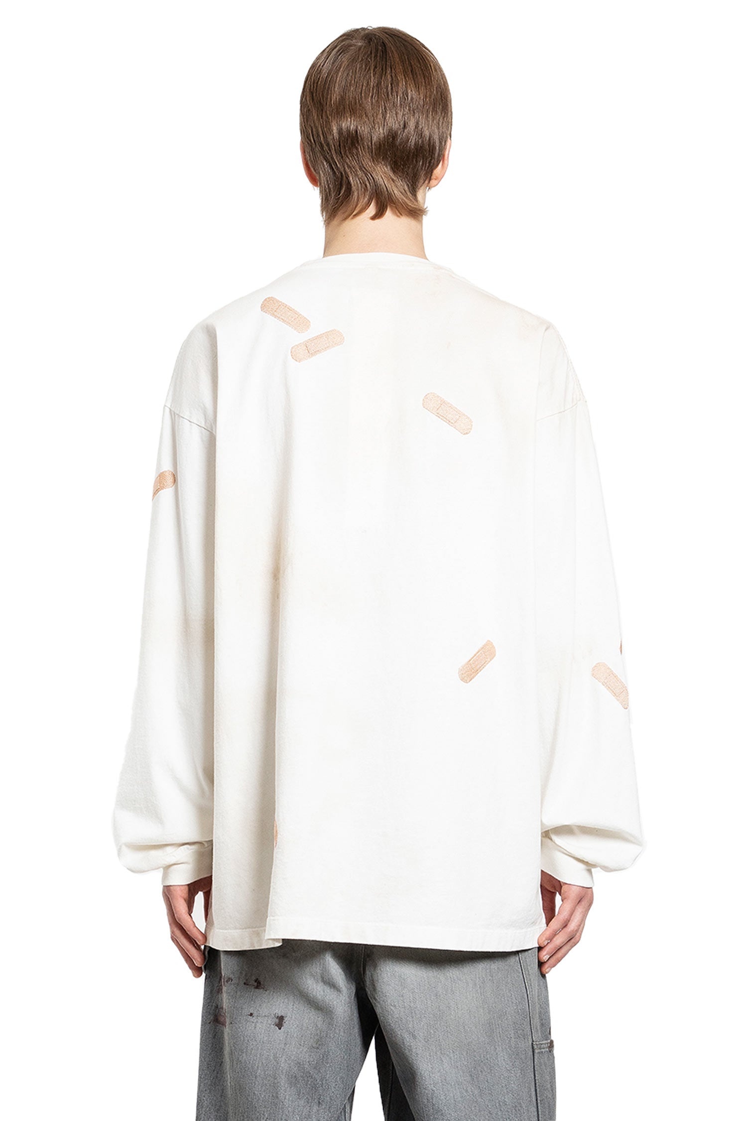 トップス doublet BANDAGE EMBROIDERY L/S T-SHIRT M doublet White Bandage Embroidery Long-Sleeve T-Shirt Doublet