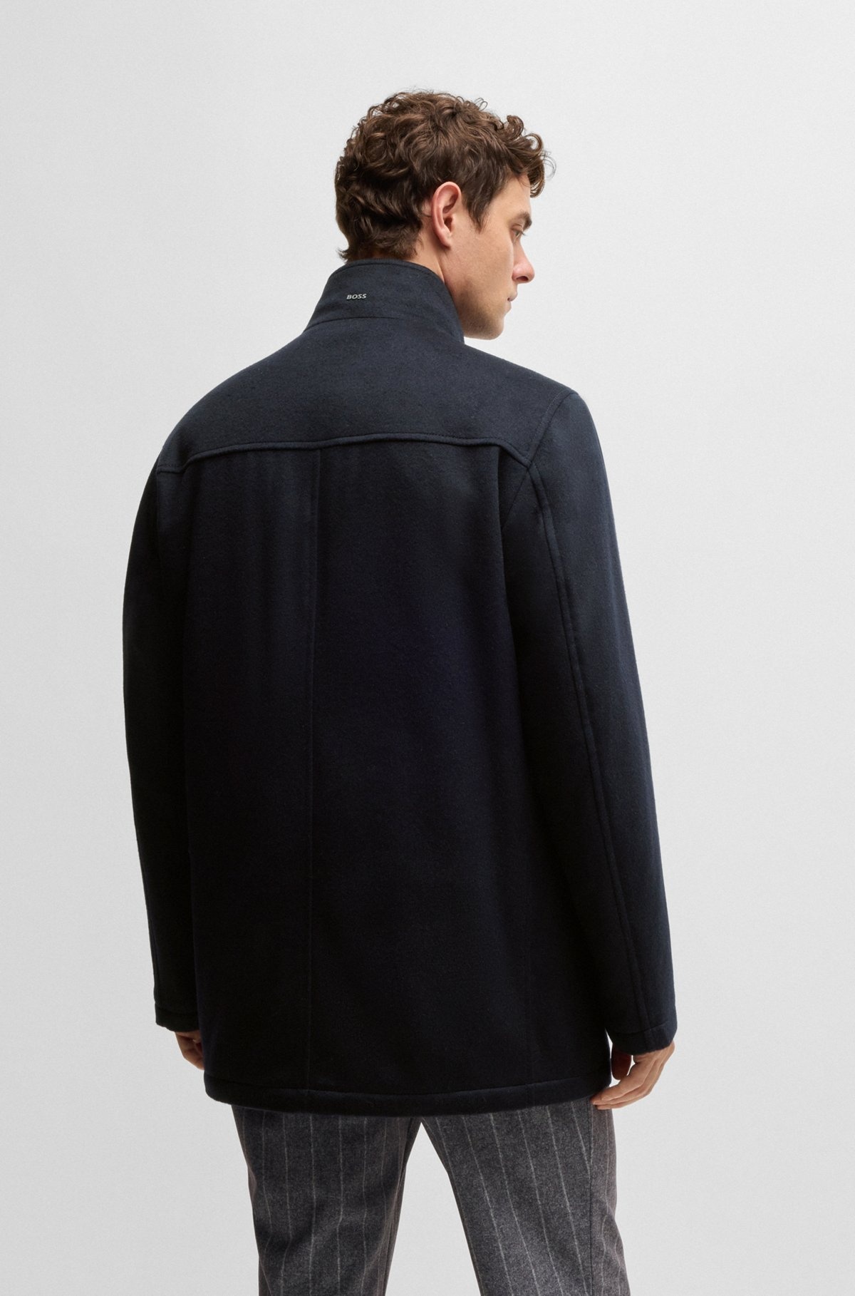 RELAXED-FIT SHORT COAT IN WOOL AND CASHMERE - 5