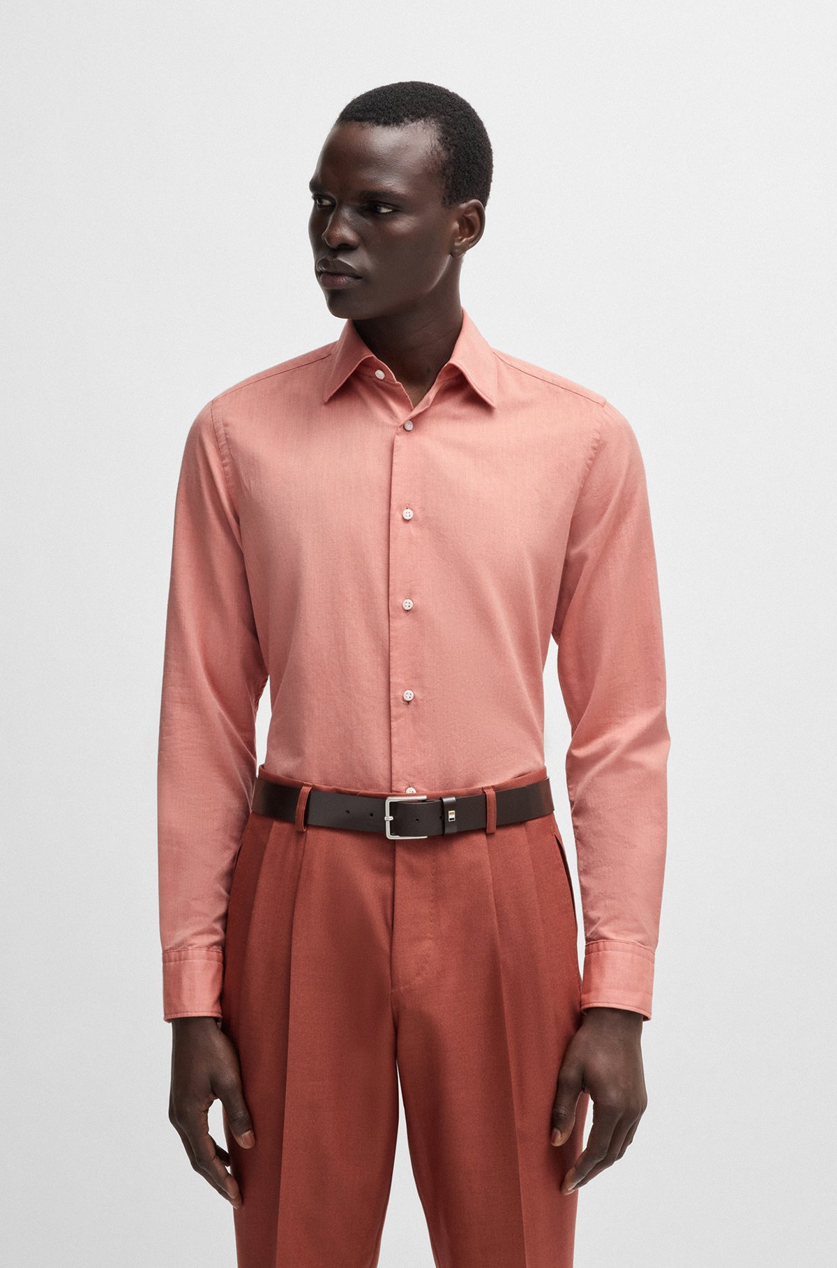 SLIM-FIT SHIRT IN ITALIAN-MADE COTTON-CASHMERE TWILL - 2