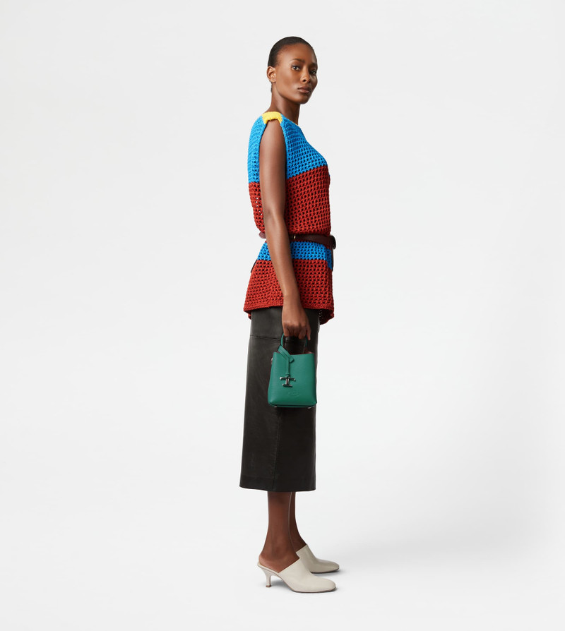 Tod's TOD'S MICRO BAG IN LEATHER - BURGUNDY, GREEN outlook