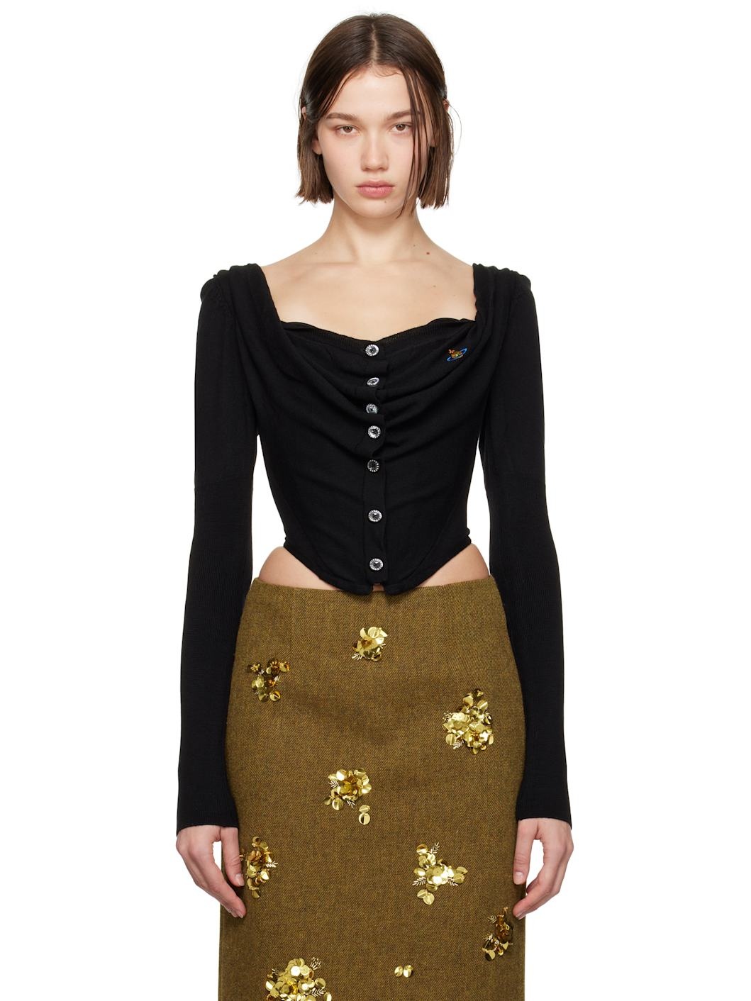 Black Bea Corset Cardi Blouse - 1
