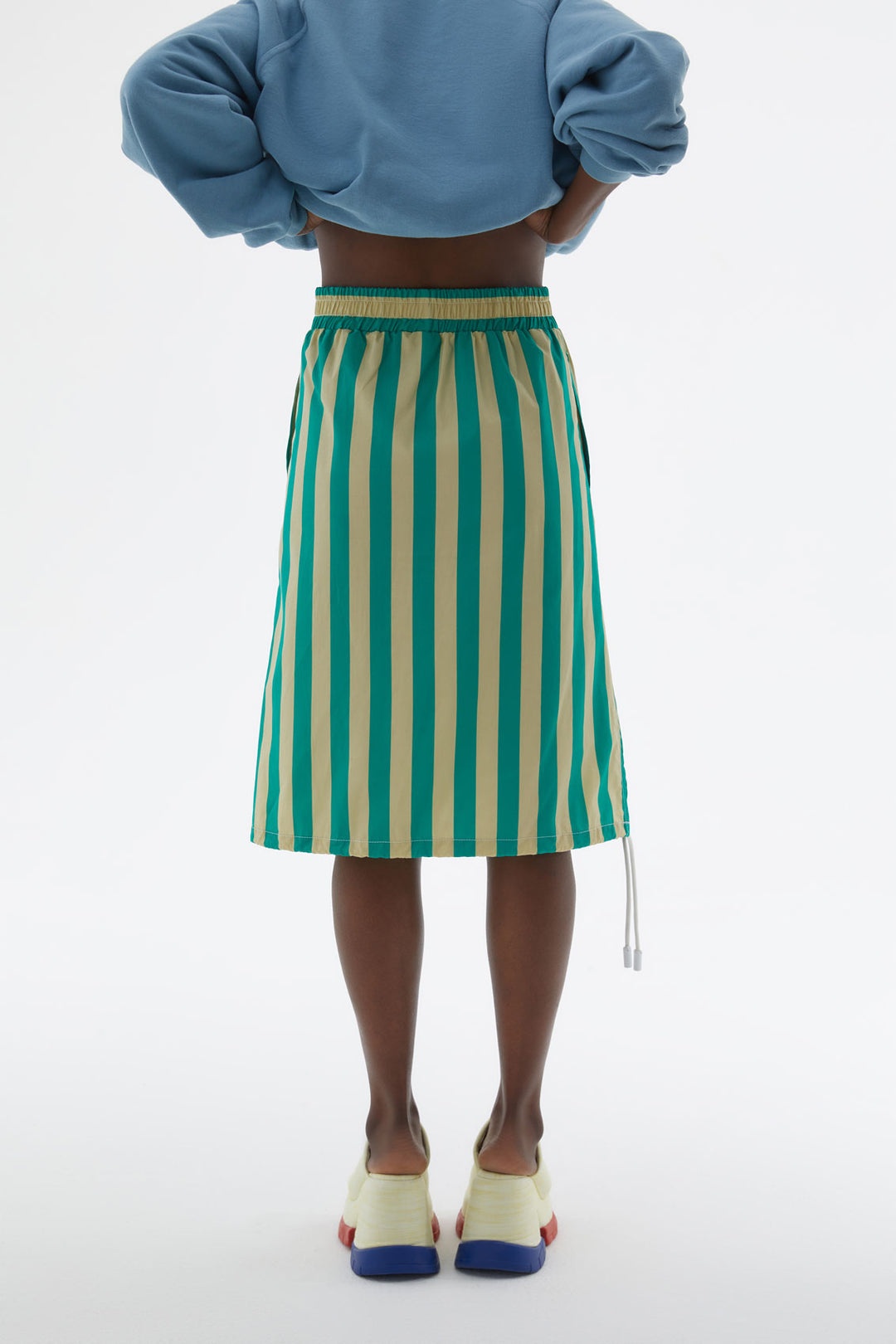 ELASTIC SKIRT WITH GREEN & YELLOW STRIPES - 4