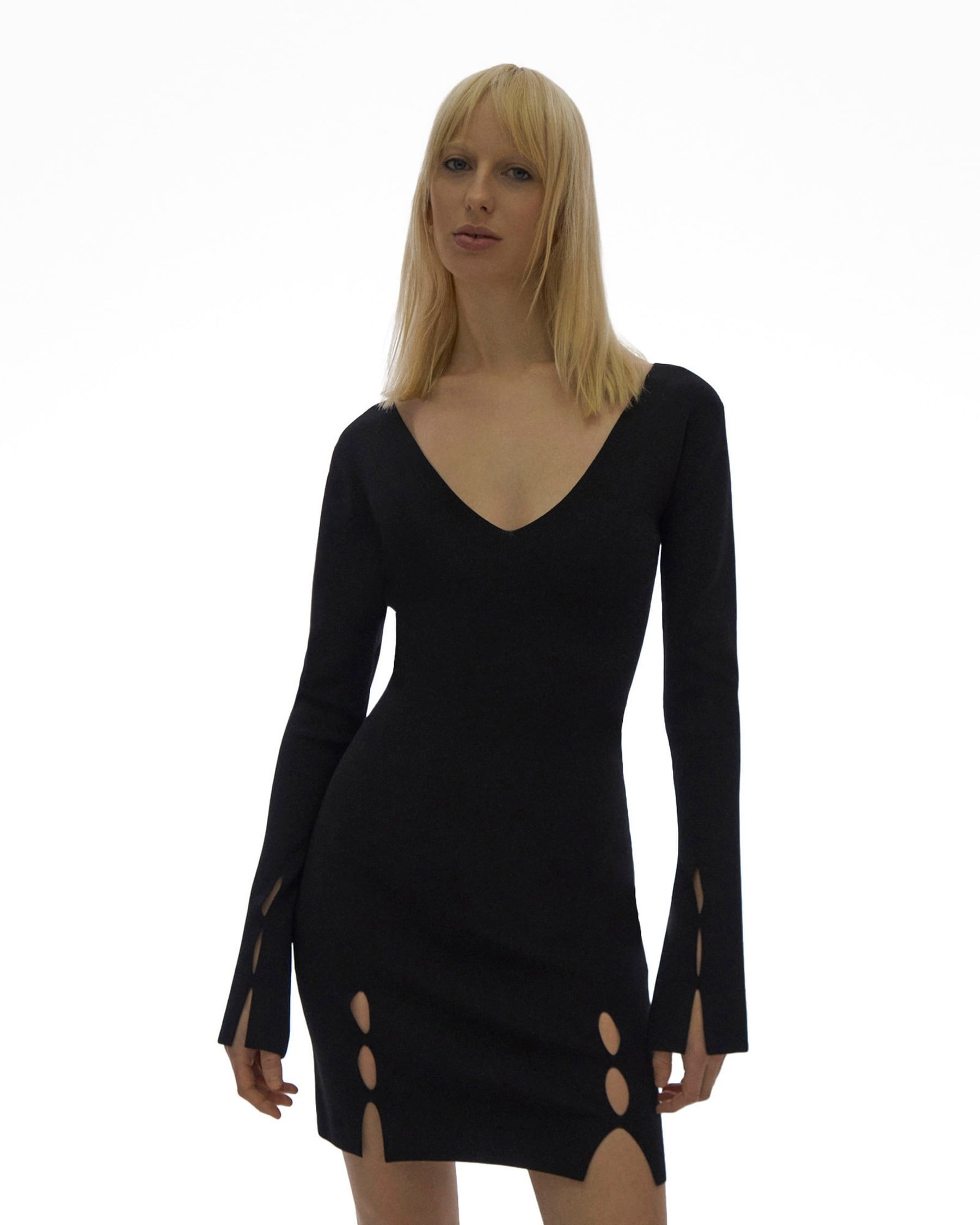 SLIT KNIT MINI DRESS - 3