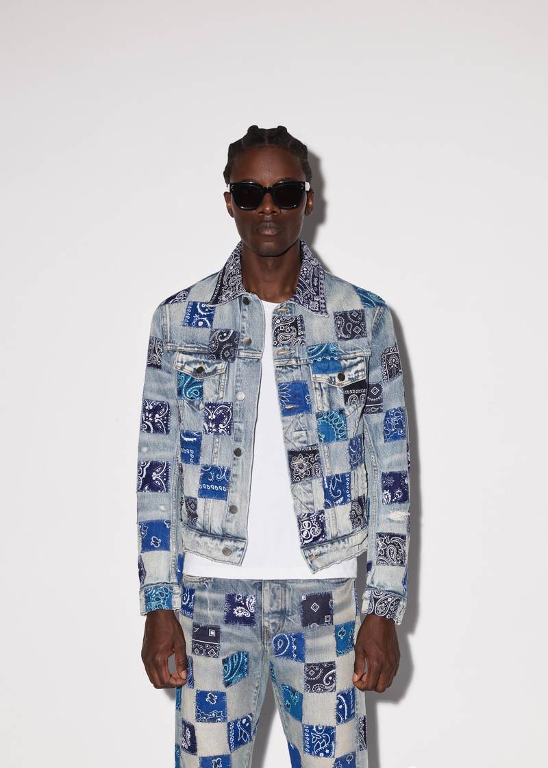 BANDANA CHECK TRUCKER JACKET 3
