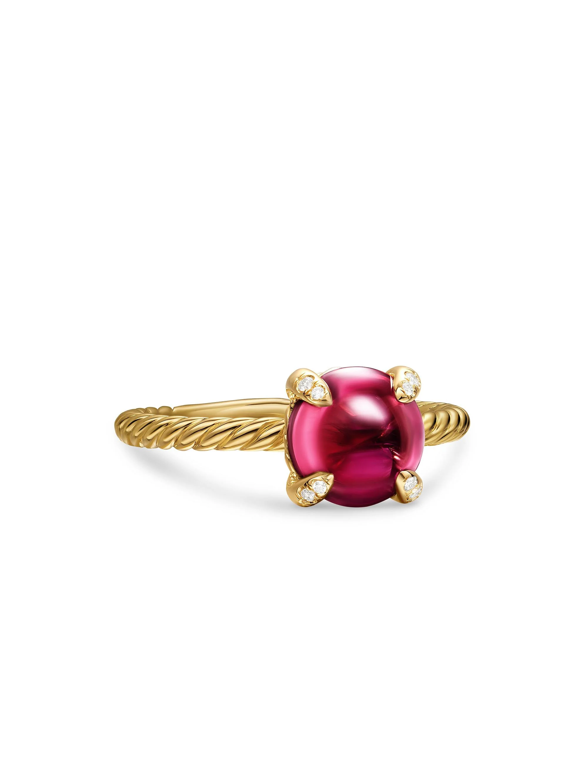 Women's Petite Chatelaine Ring in 18K Yellow Gold - Rhodolite Garnet - 1