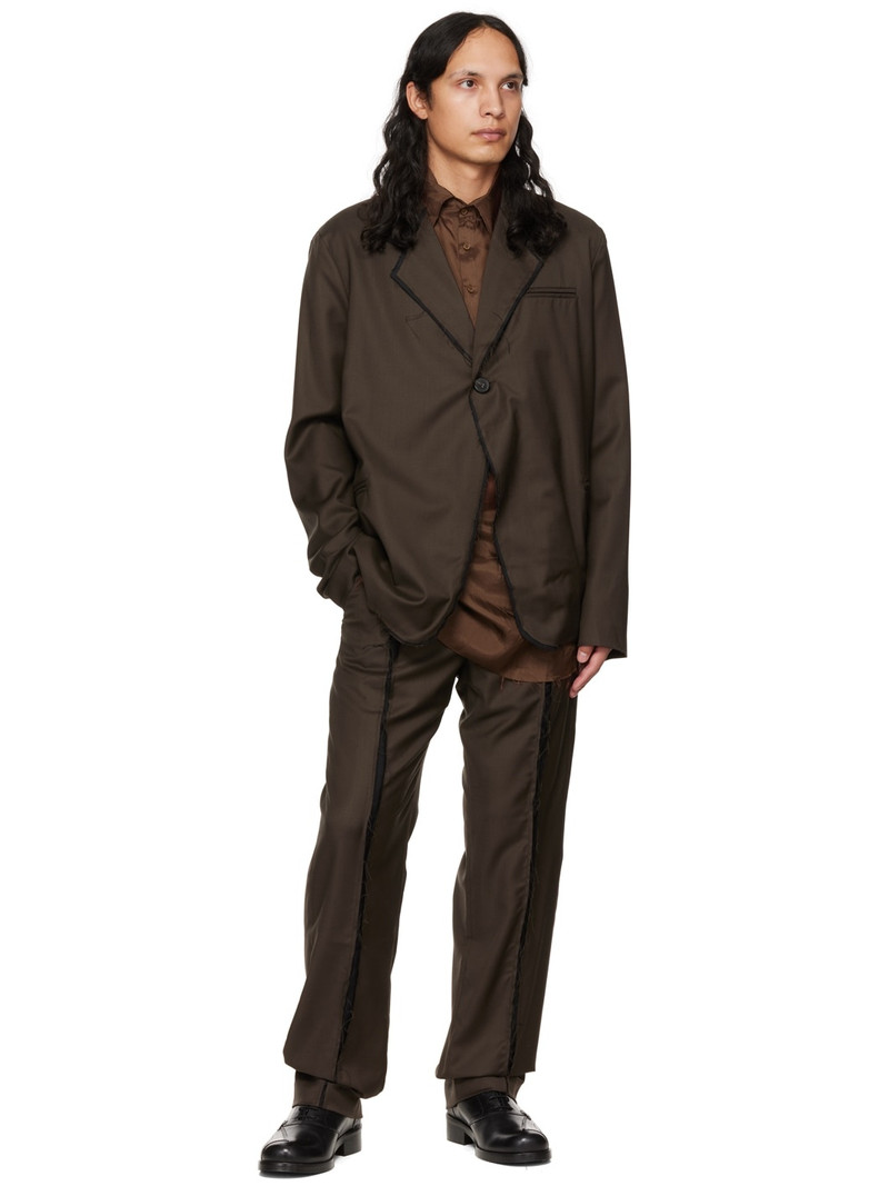 EDWARD CUMING SSENSE Exclusive Brown Peek-A-Boo Blazer outlook