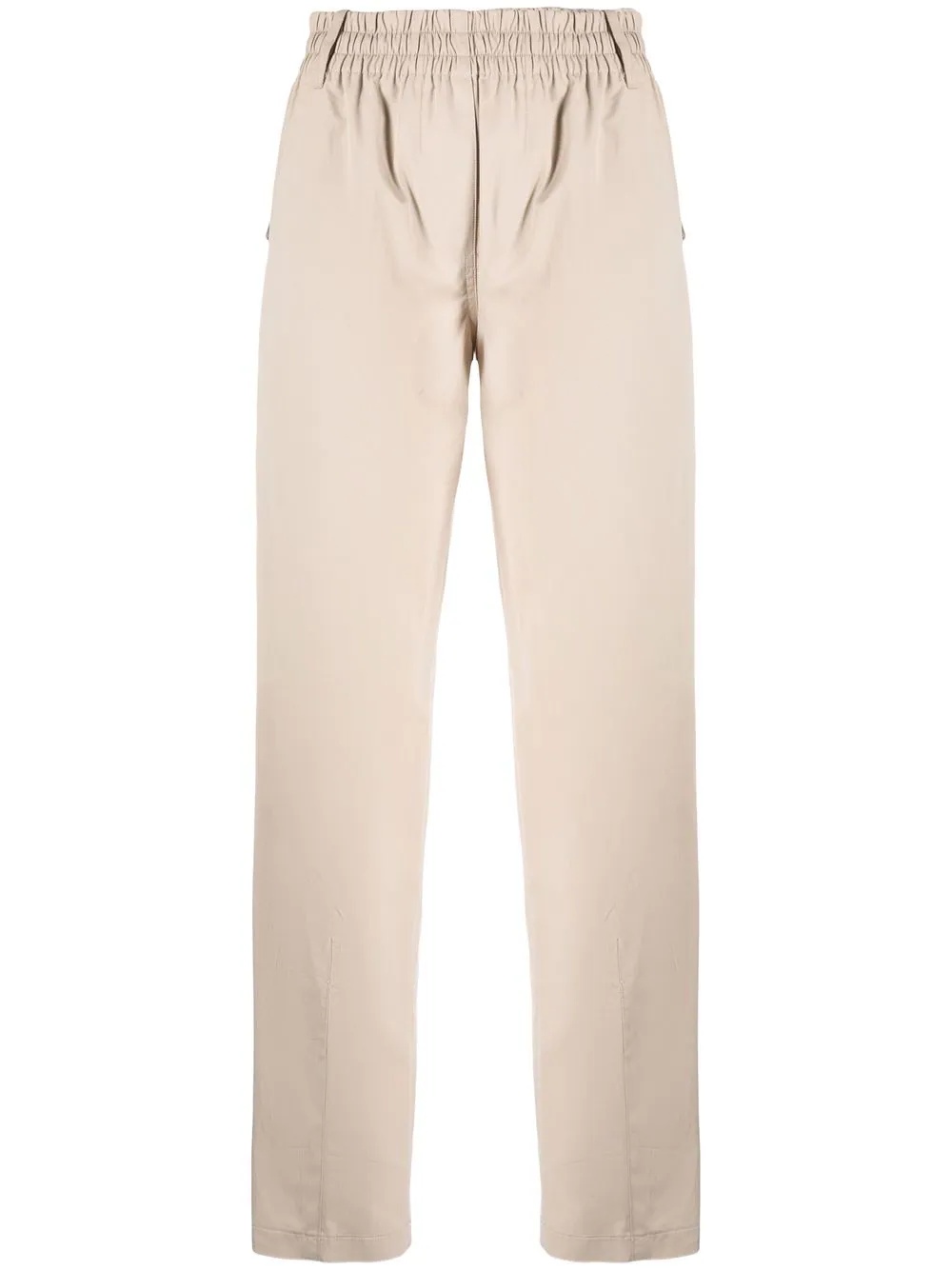 elasticated-waist straight trousers - 1