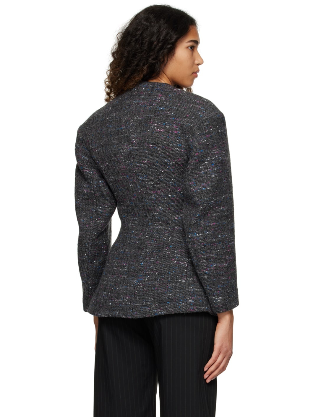Gray Fitted Blazer - 3