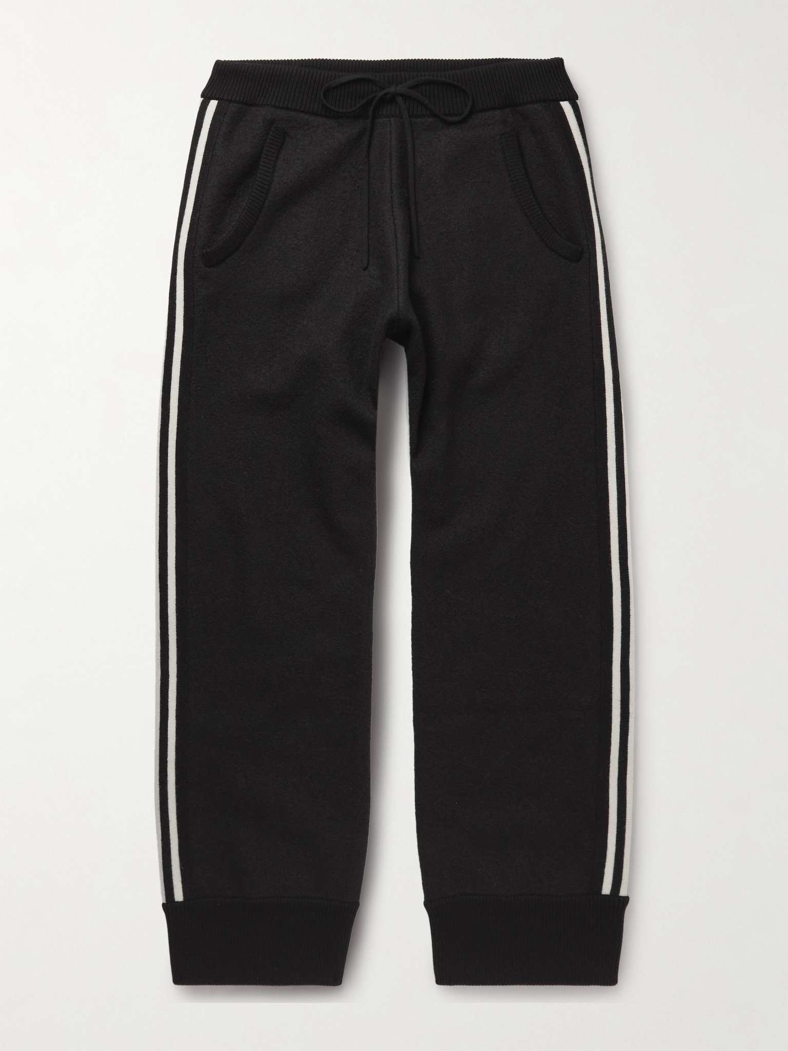 Wide-Leg Striped Wool Sweatpants - 1