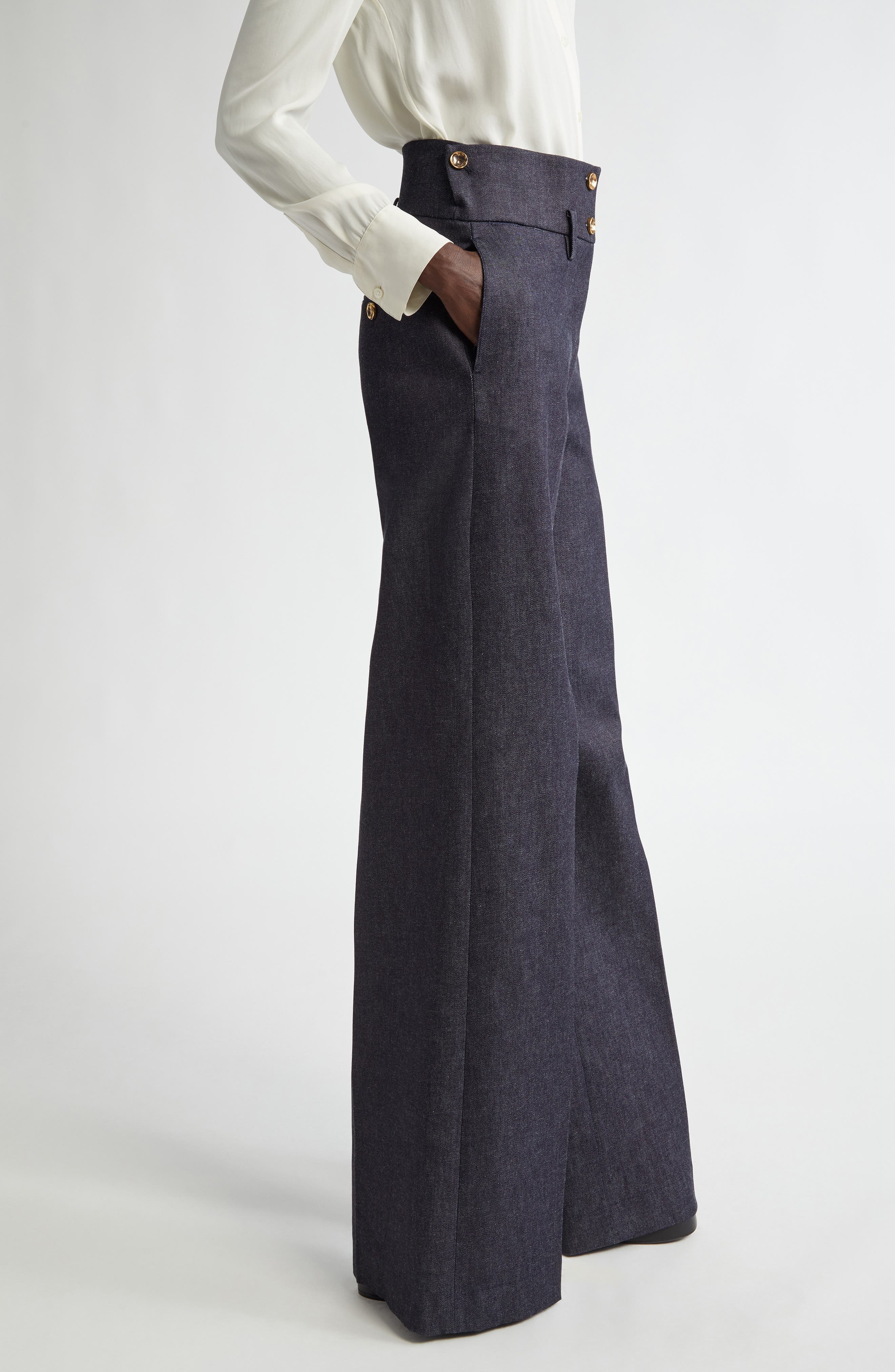 Rudy Wide Leg Stretch Wool Pants - 4