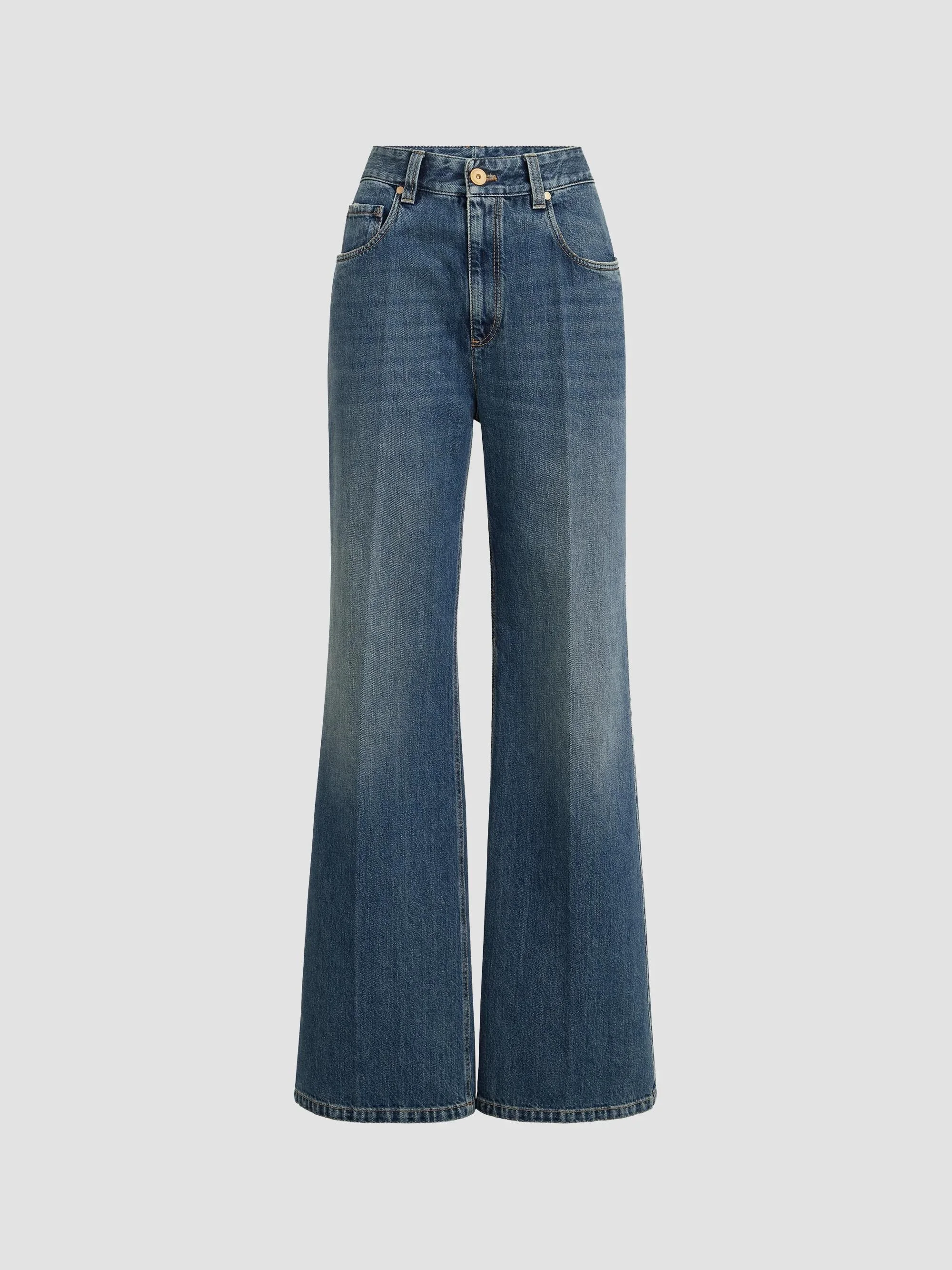 Women's Authentic Denim Contemporary Loose Trousers - Denim - 1