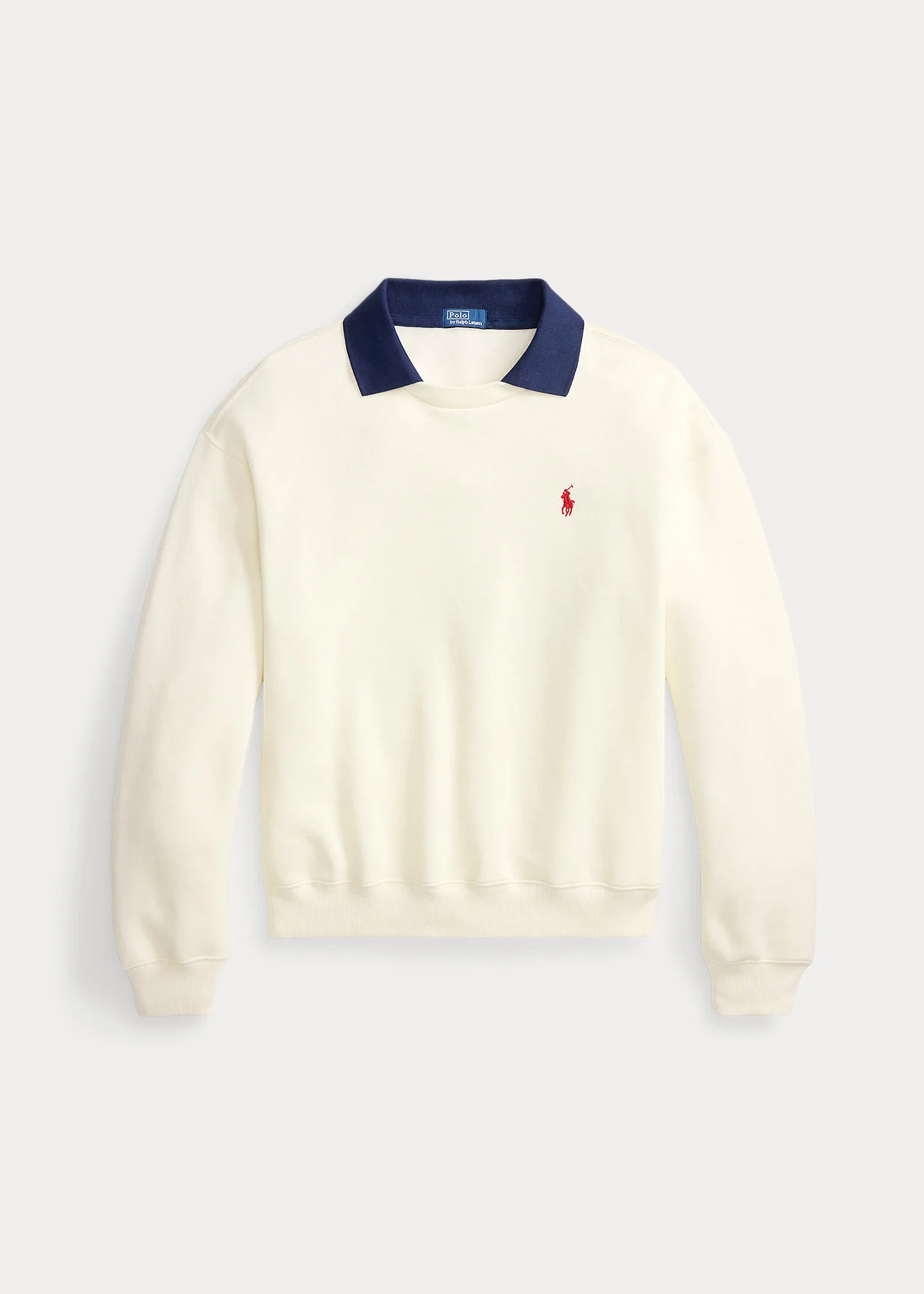 Polo-Collar Fleece Crewneck - 1