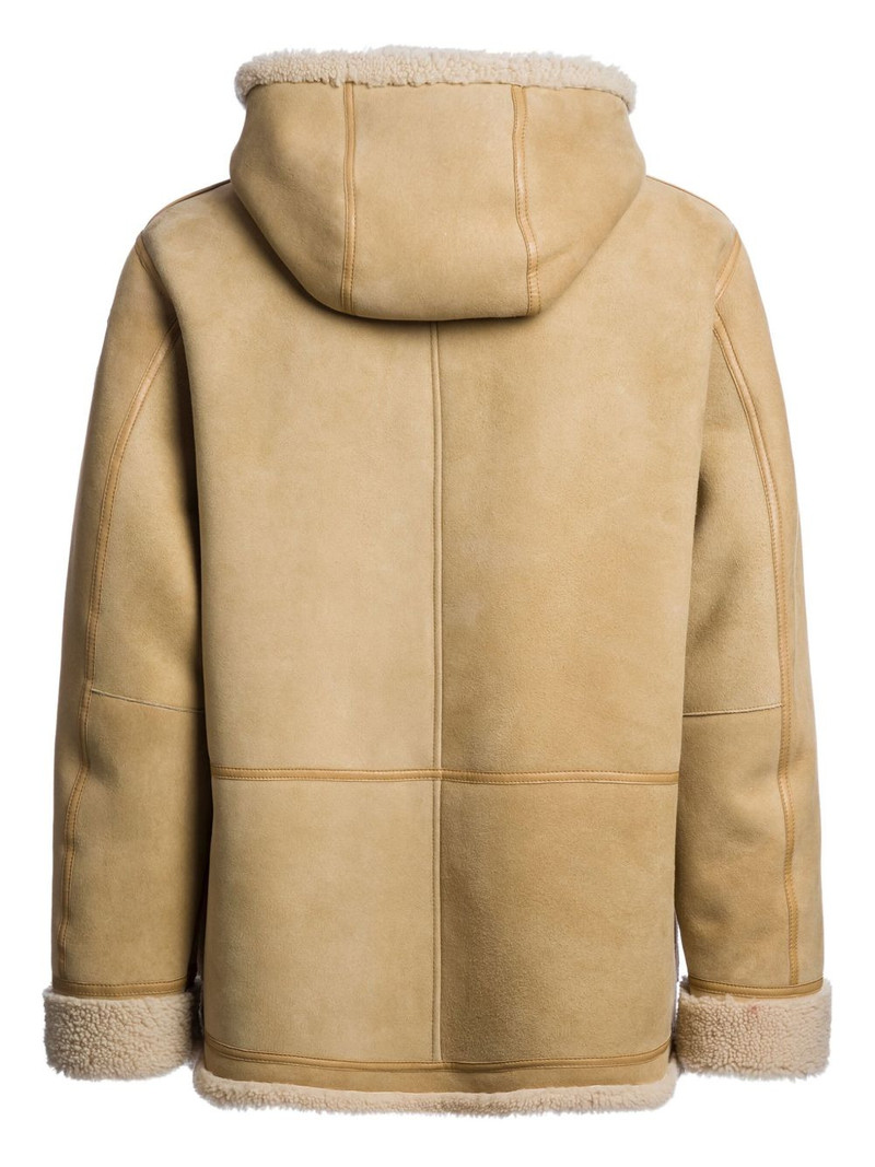 PARAJUMPERS hooded suede sheepskin jacket outlook