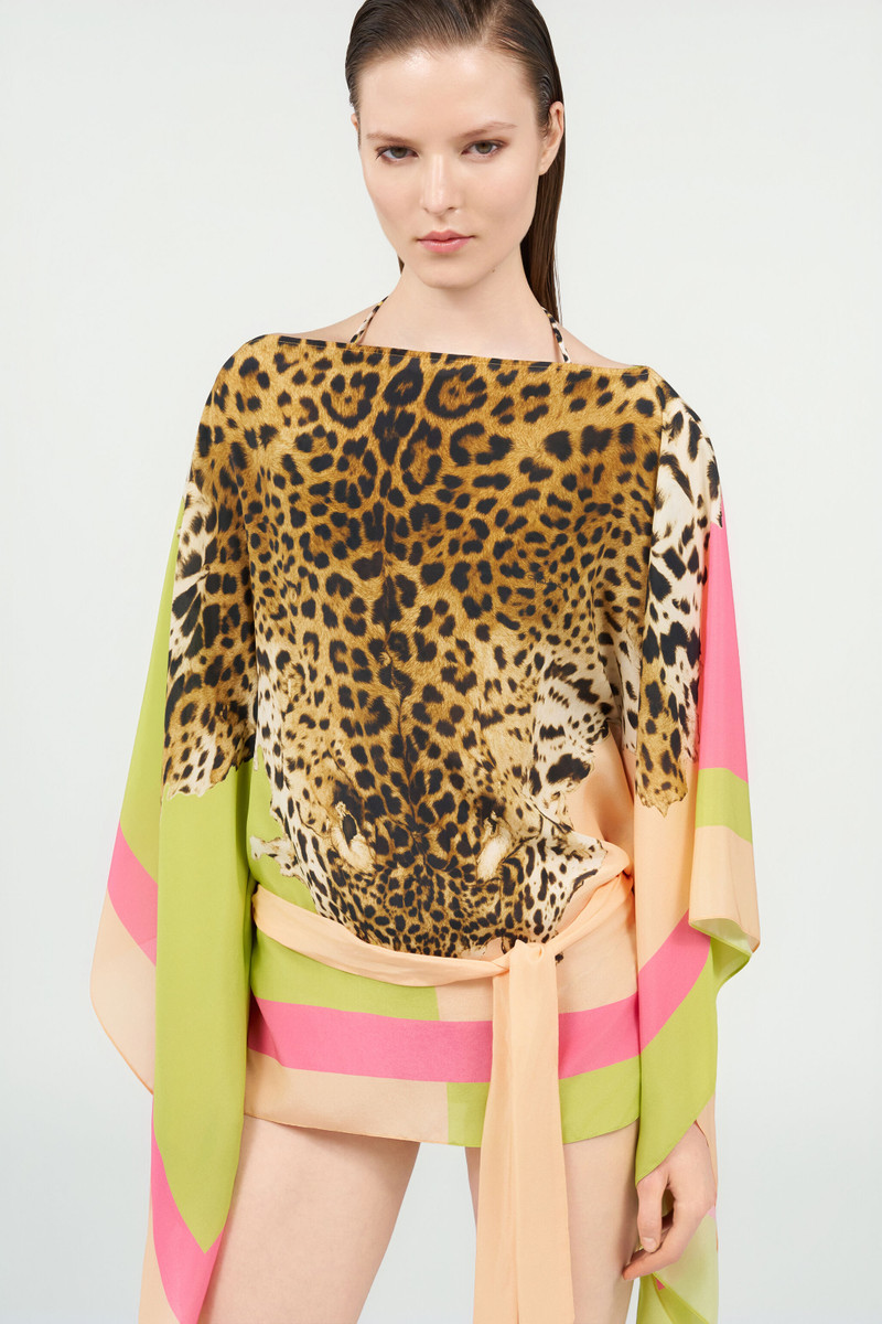 Silk kaftan with Cavalli Pop print 6