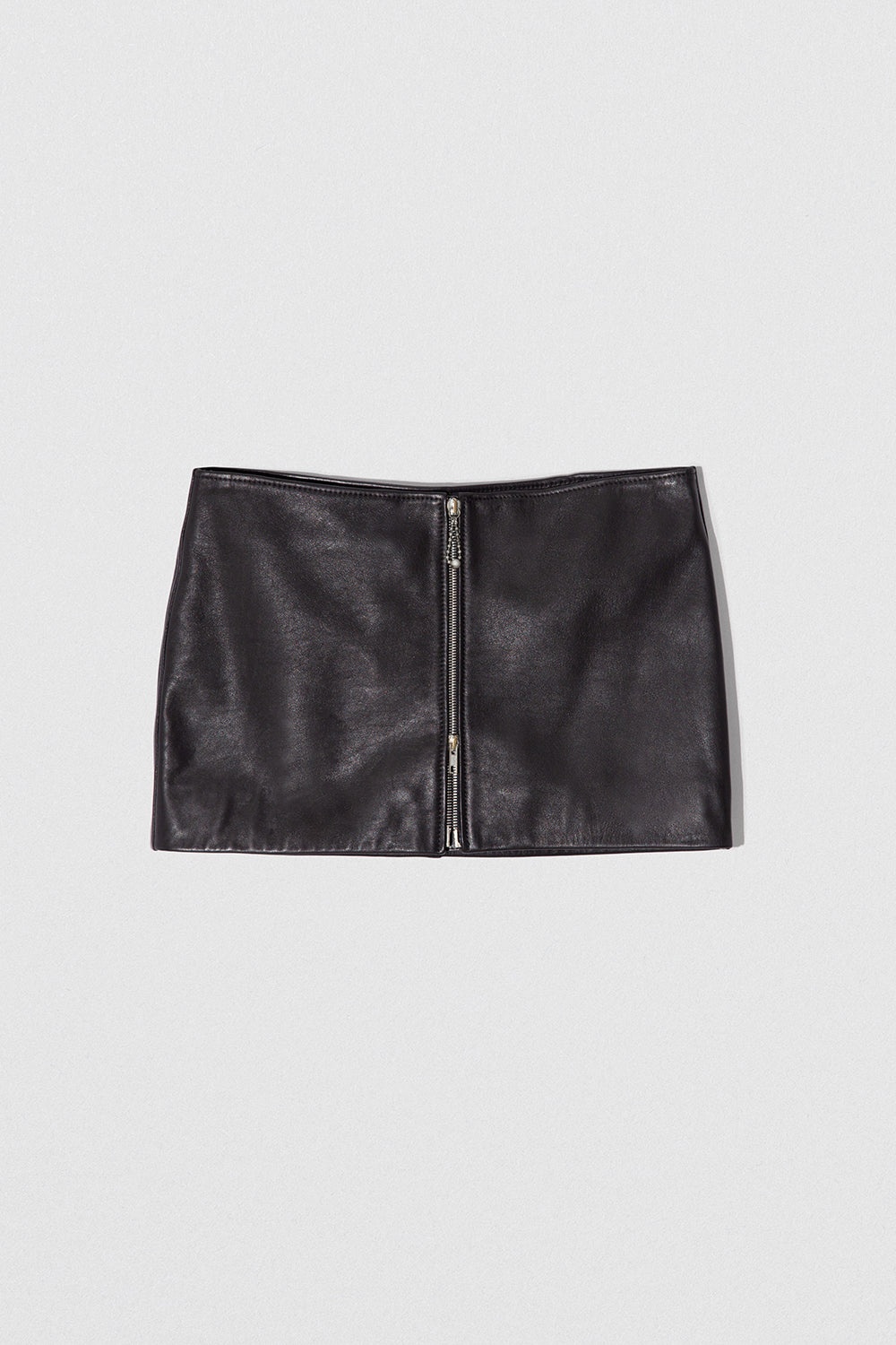 MILENA MINI SKIRT BLACK CALF NAPPA LEATHER - 1